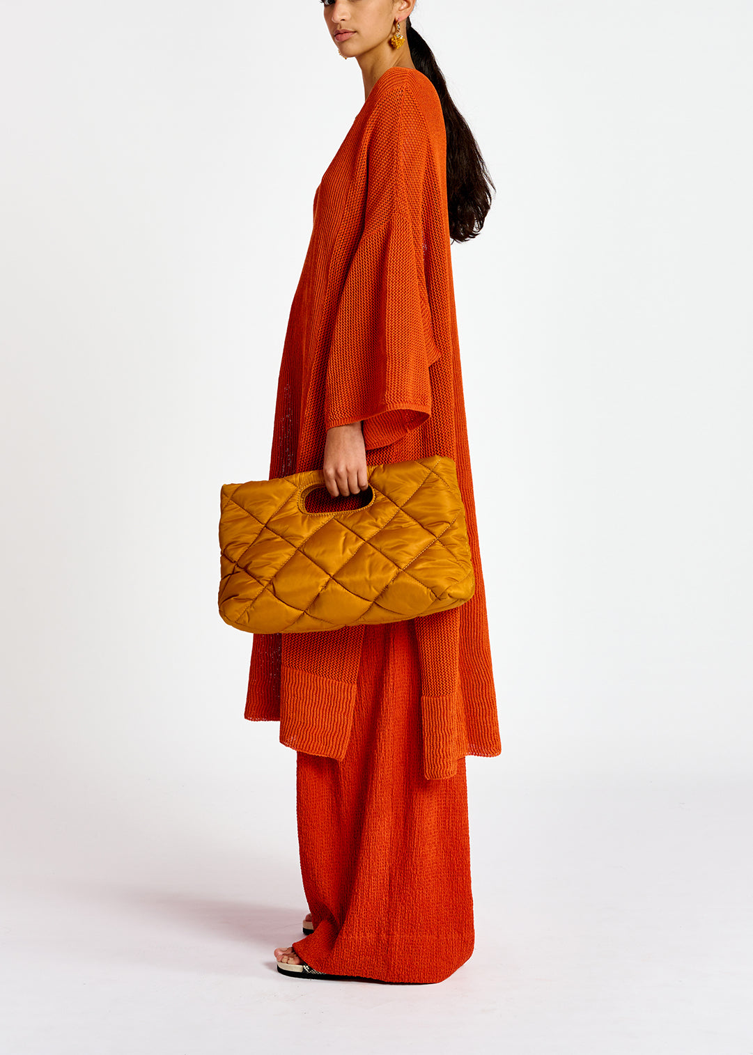 Robe caftan ample en tricot orange RE—SSENTIEL | Essentiel second hand