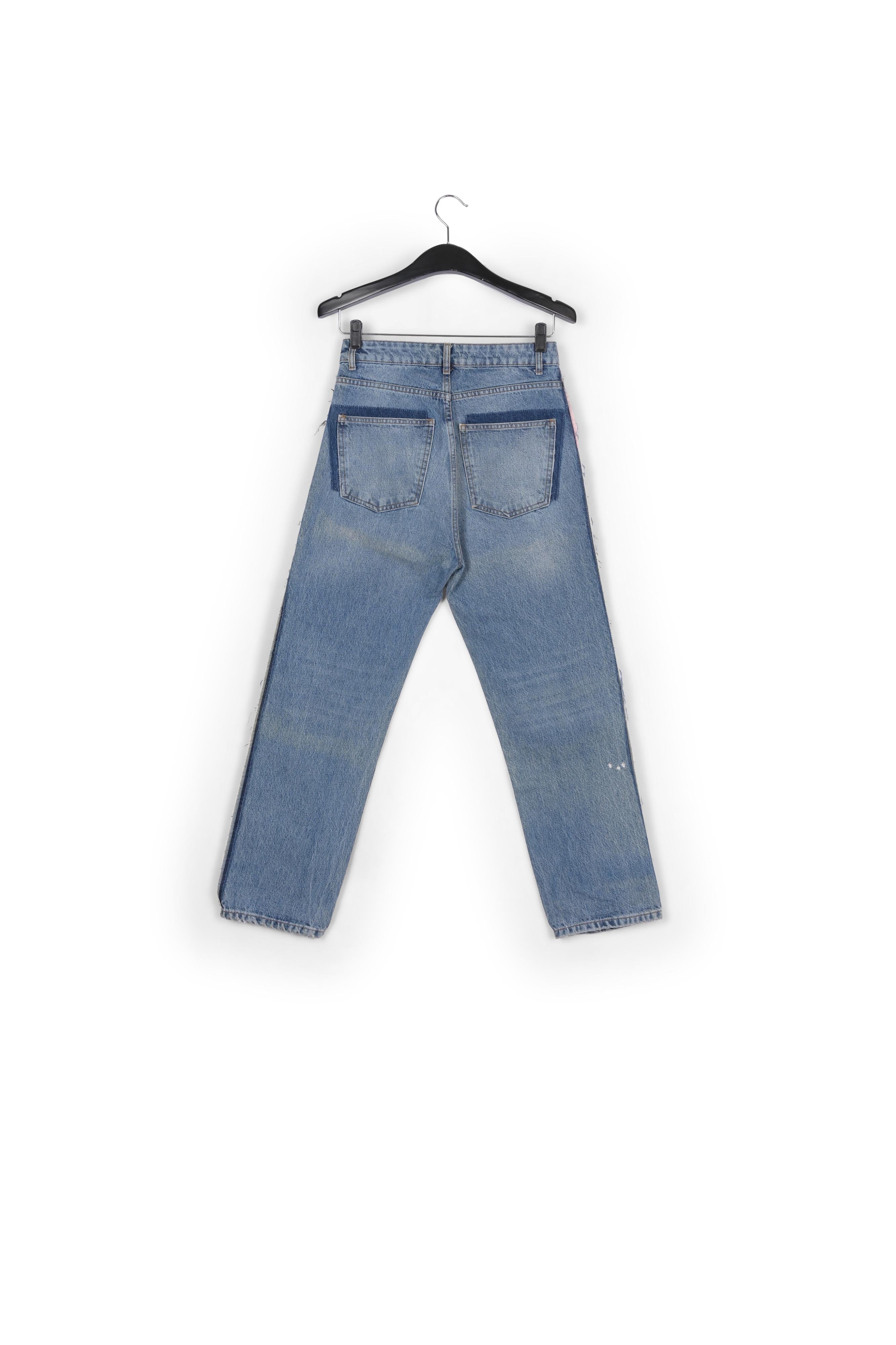 Jean bleu foncé délavé à taille haute RE—SSENTIEL | Essentiel second hand