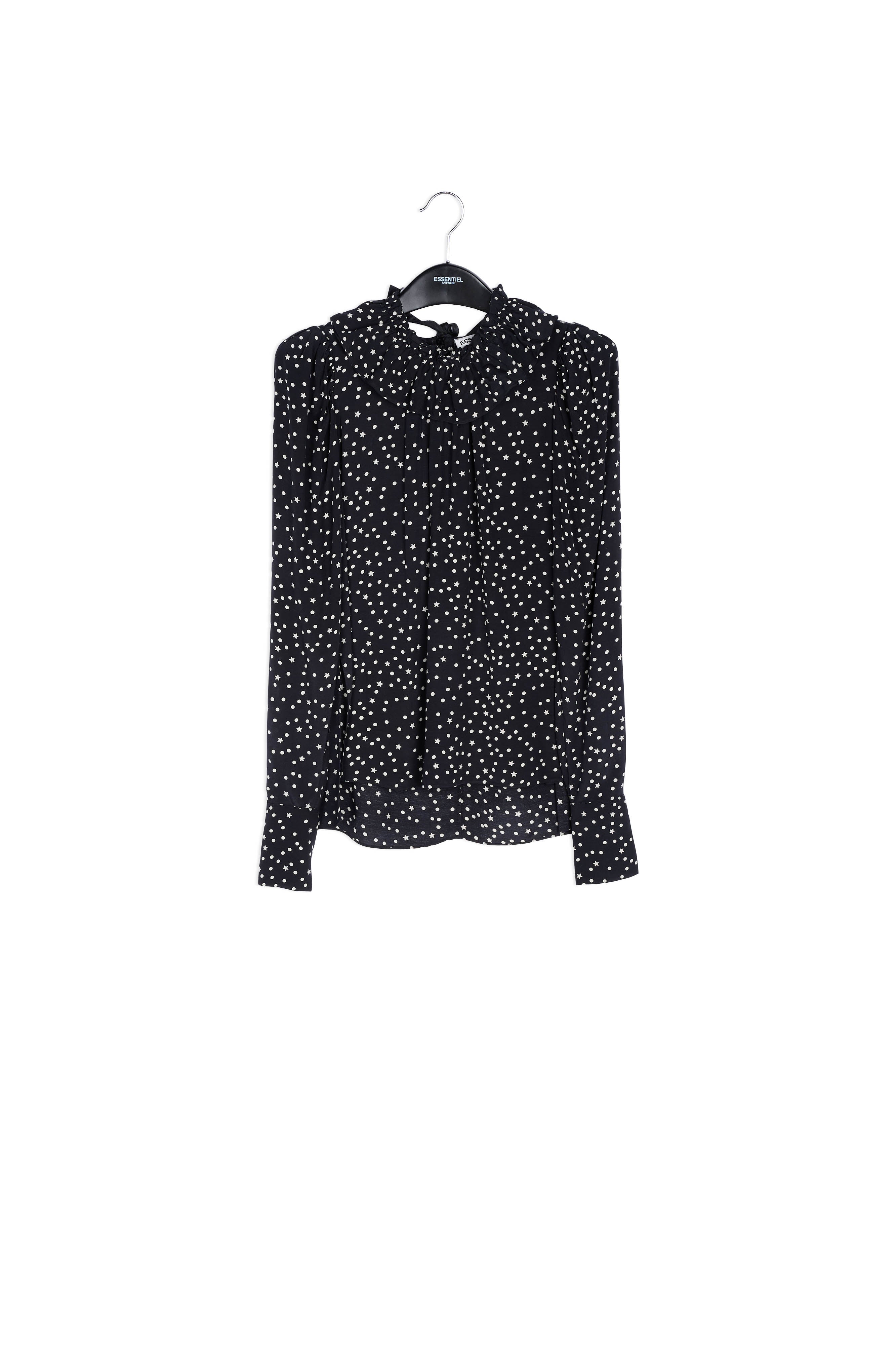 Zwarte top met stippen RE—SSENTIEL | Essentiel second hand