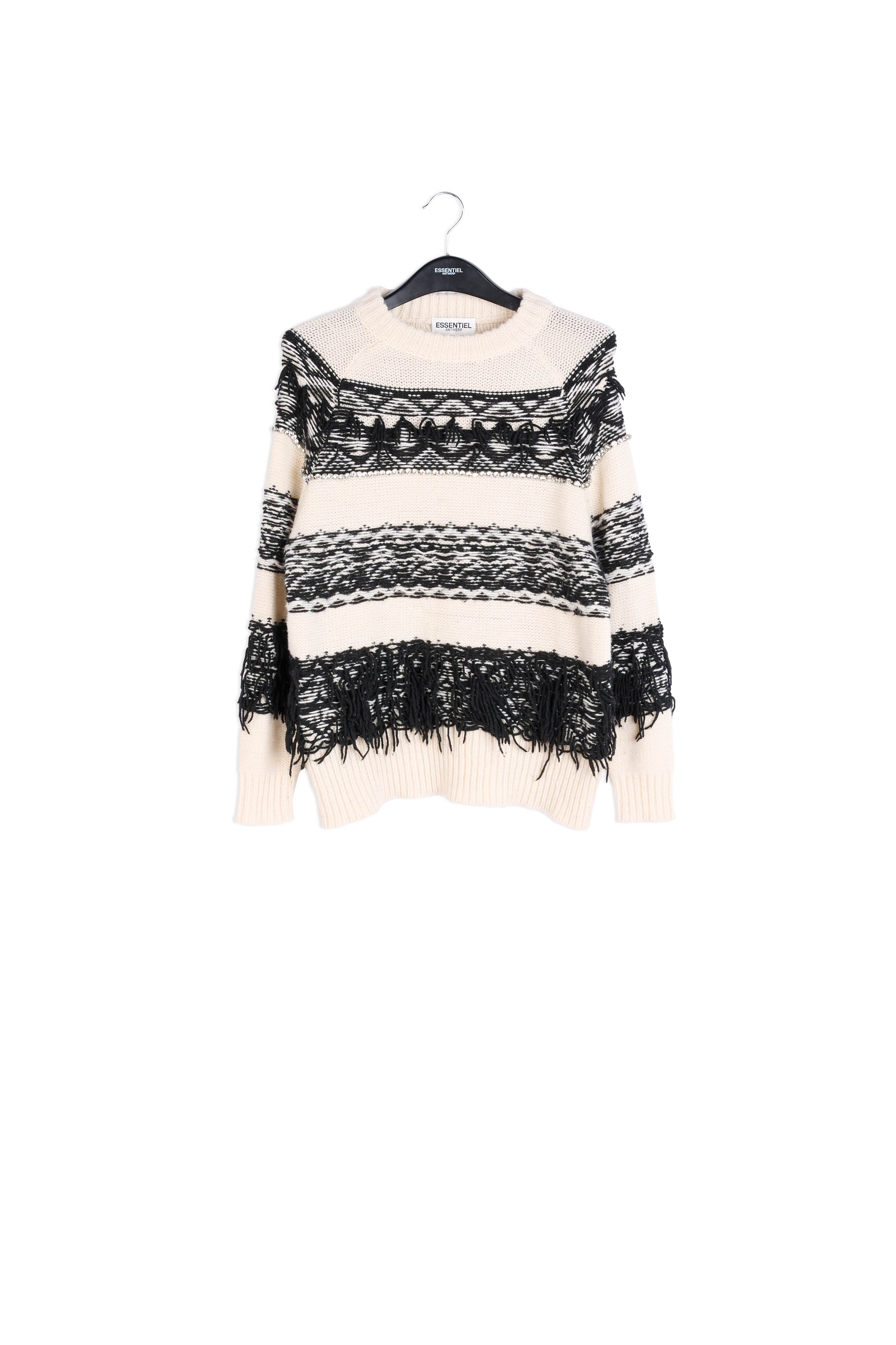 Grey, black and white inside-out sweater RE—SSENTIEL | Essentiel second hand