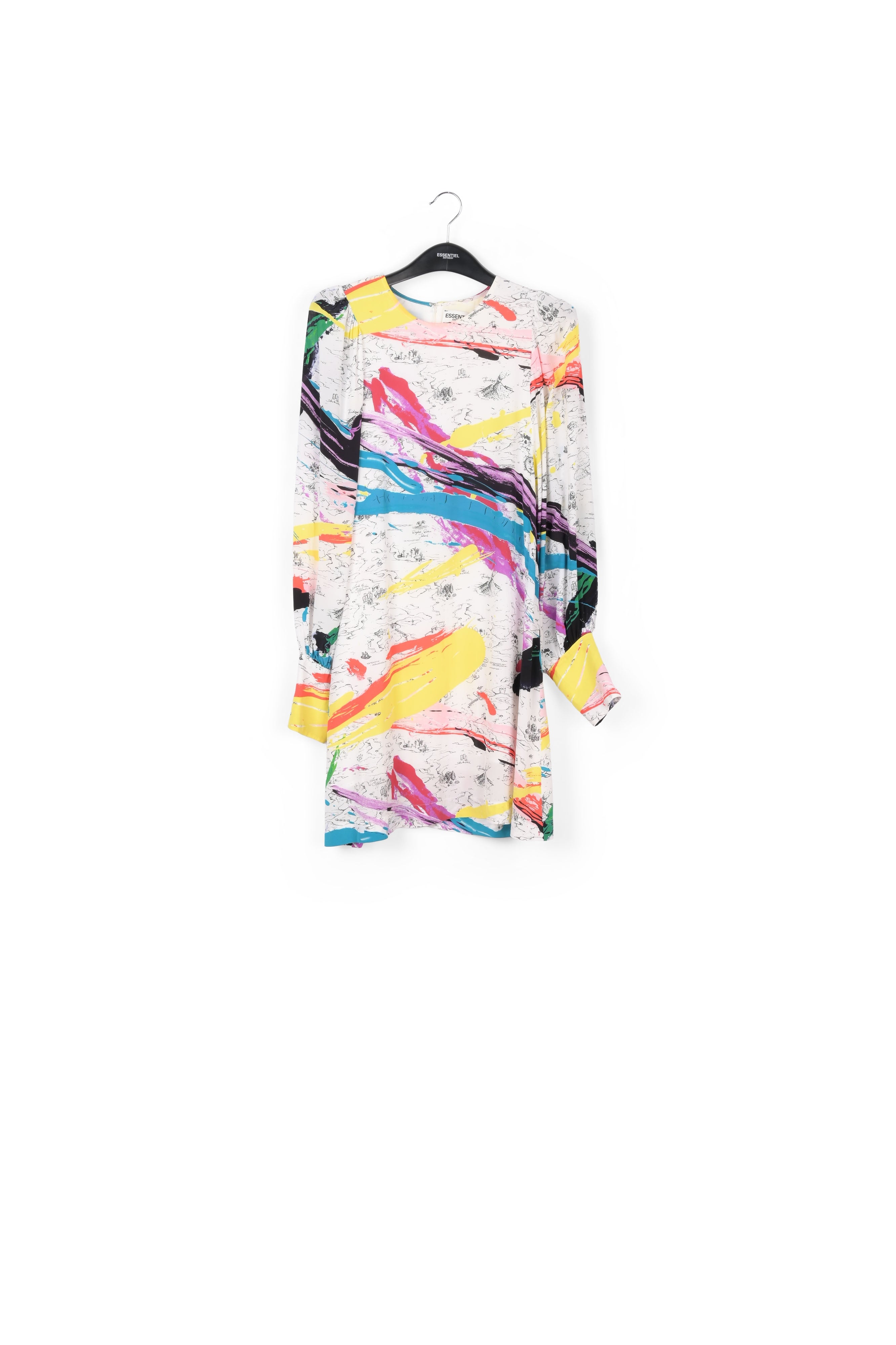 Off-white mini dress with colorful splatters RE—SSENTIEL | Essentiel second hand