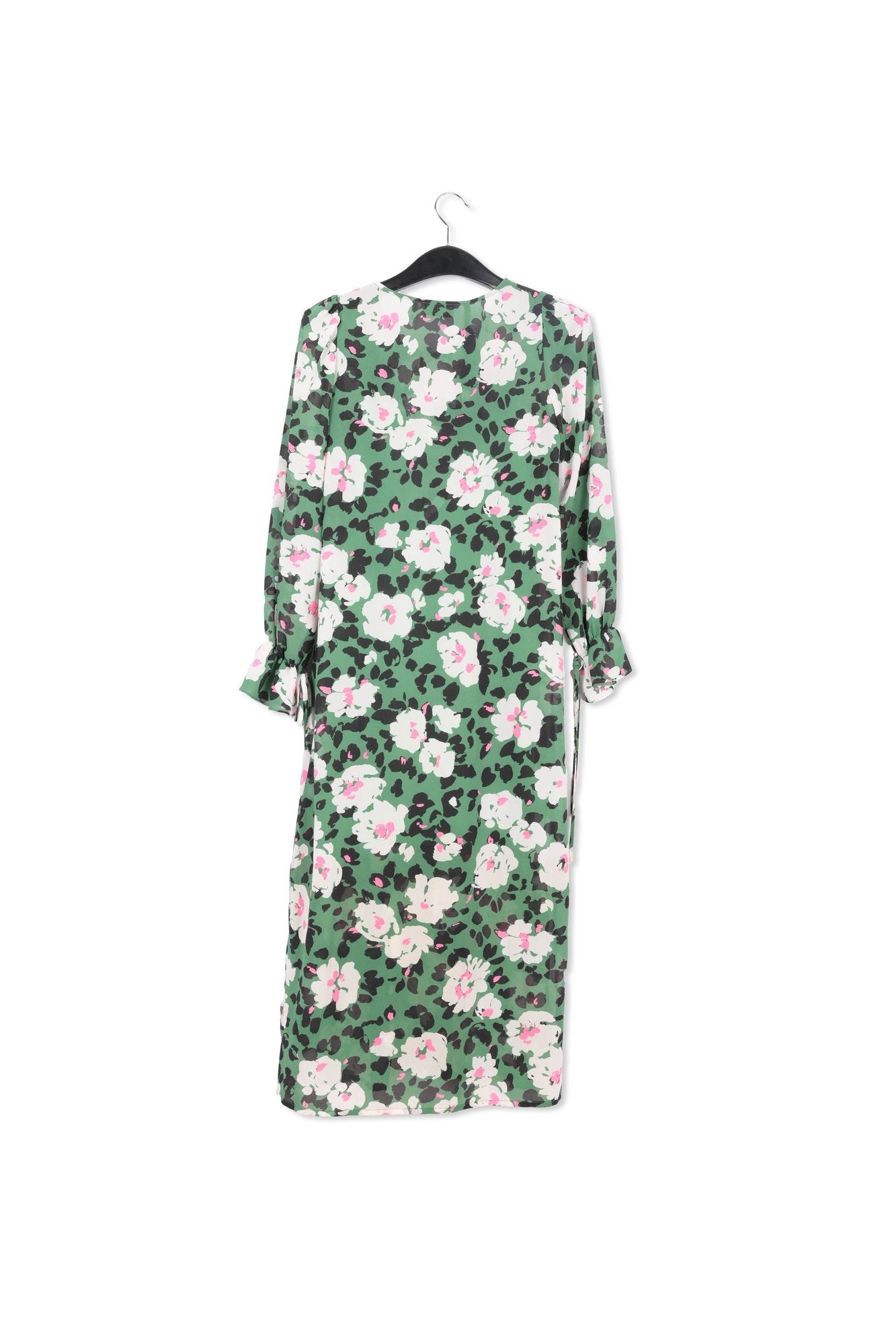 Robe midi verte à fleurs avec ceinture RE—SSENTIEL | Essentiel second hand