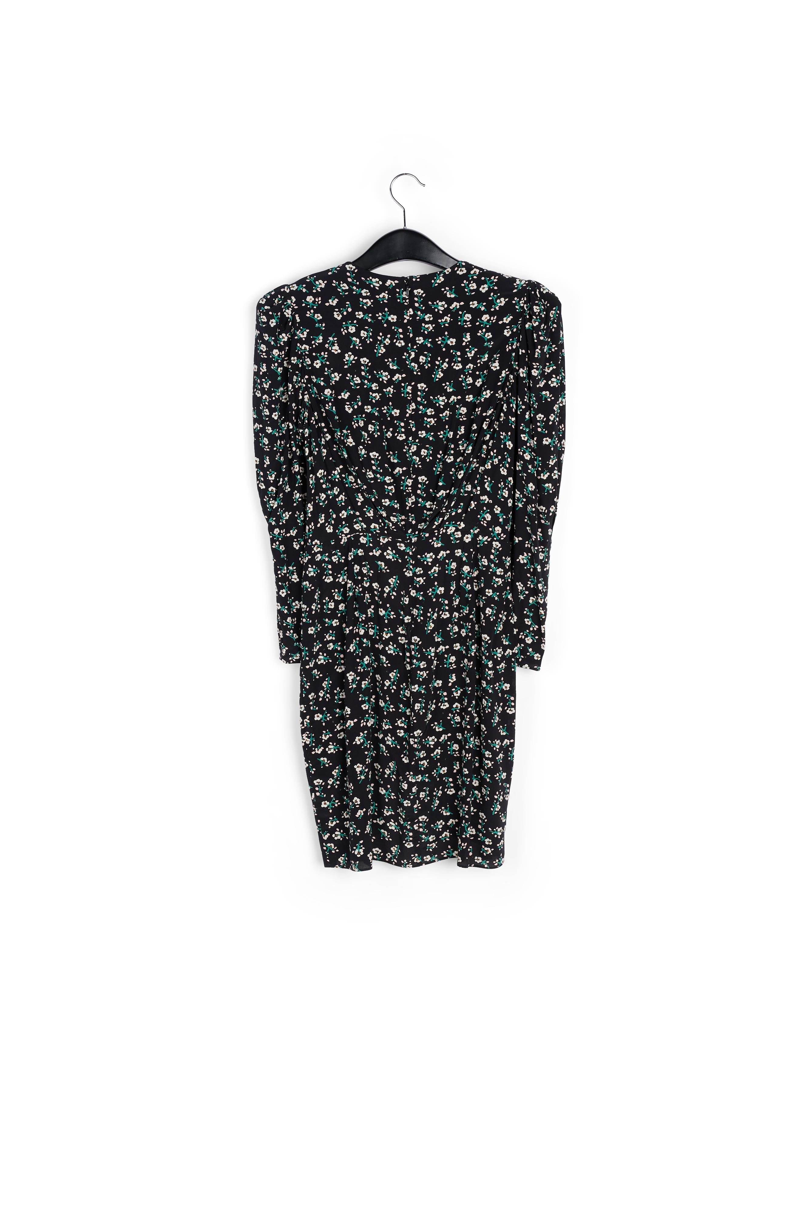 Black floral mini wrap dress RE—SSENTIEL | Essentiel second hand