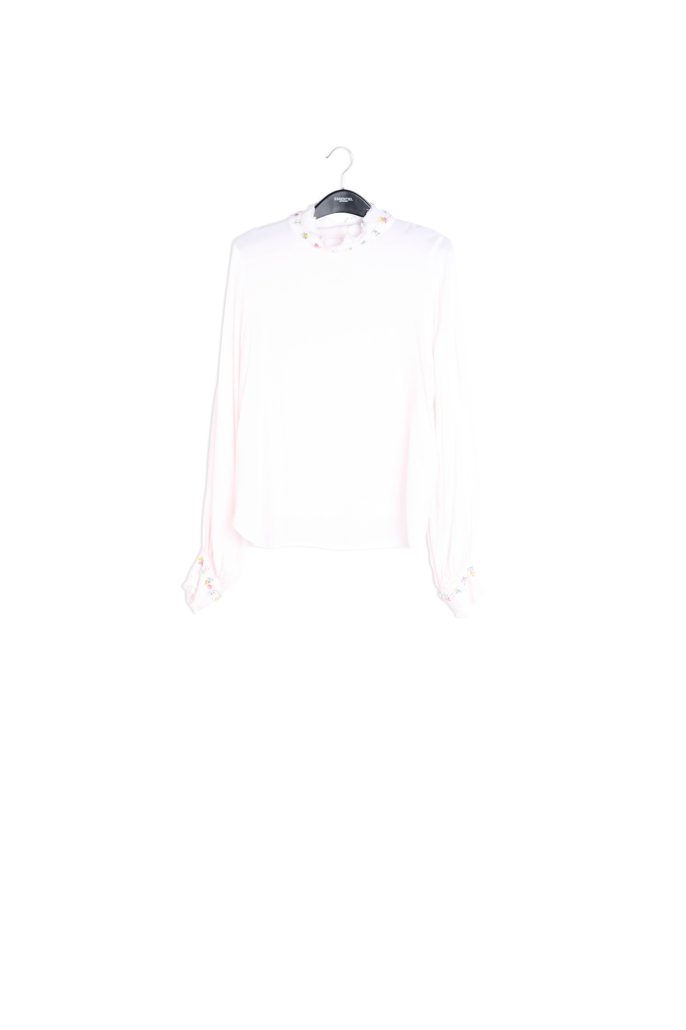 Gebroken witte top met versierd kraagje RE—SSENTIEL | Essentiel second hand