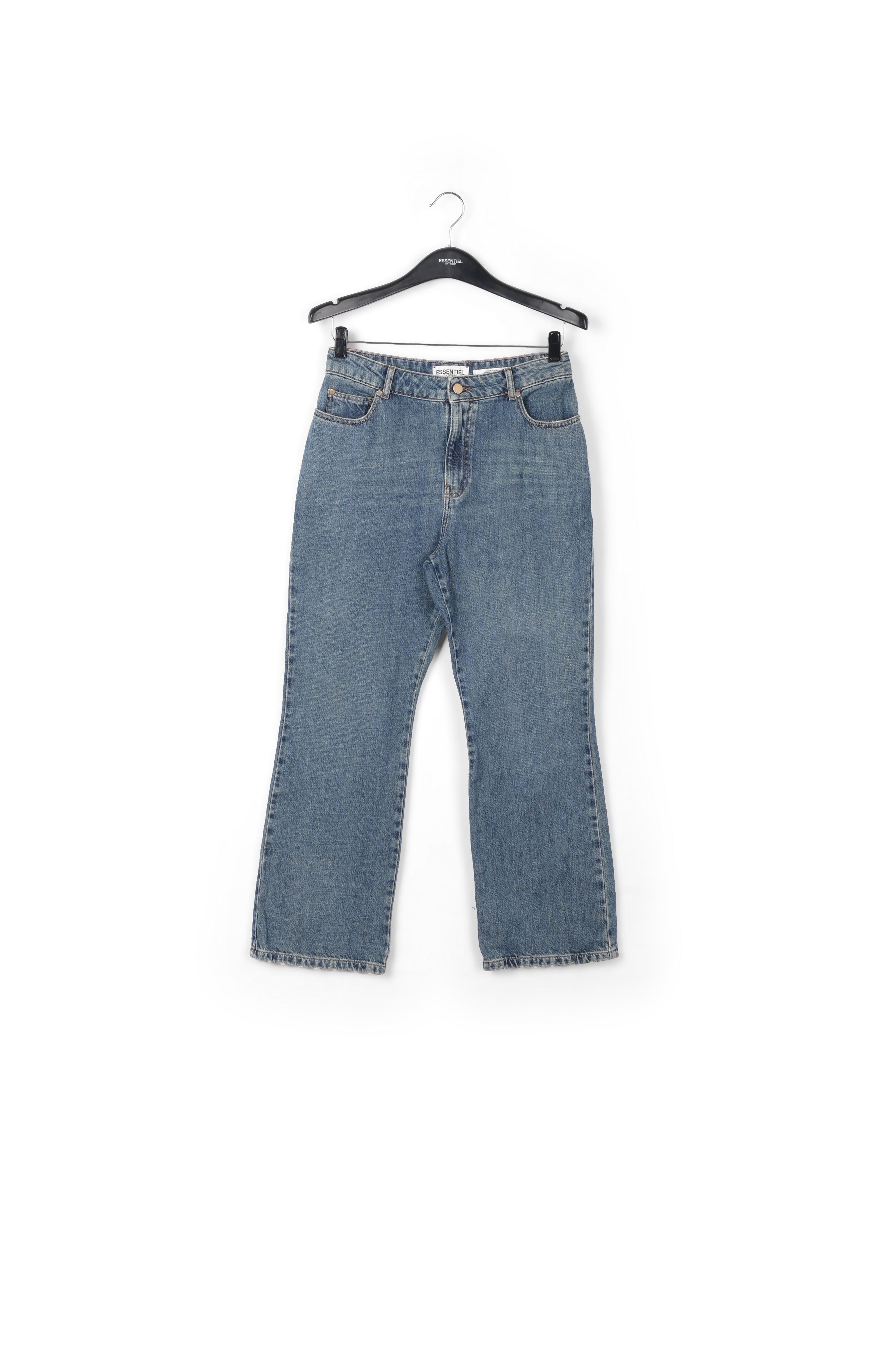 Blue cotton-stretch flared-fit jeans RE—SSENTIEL | Essentiel second hand