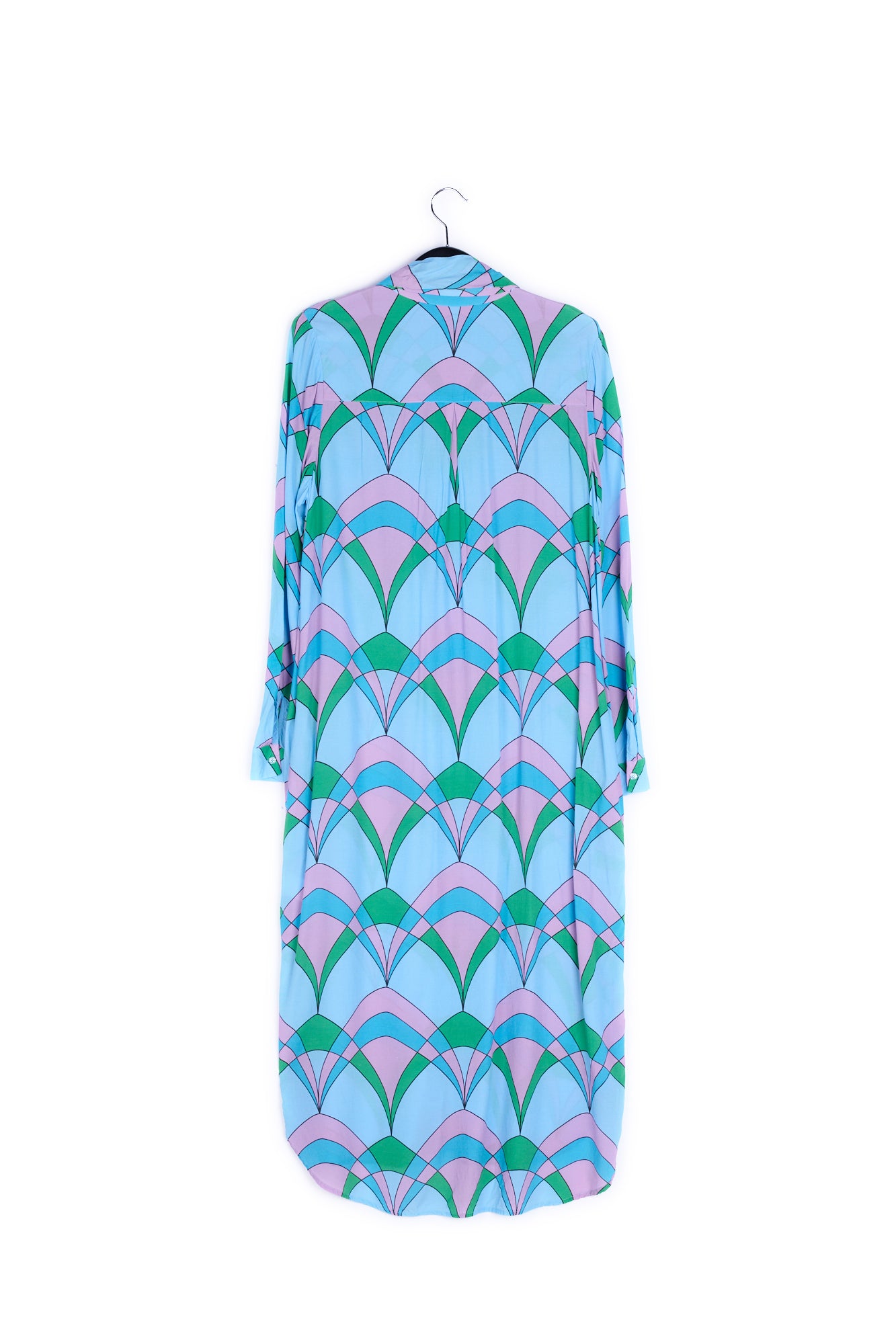 Light blue graphic print shirt dress RE—SSENTIEL | Essentiel second hand