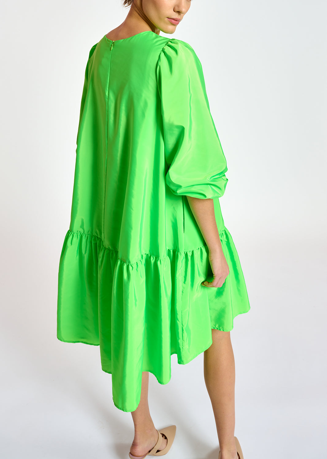 Neon green oversized mini dress RE—SSENTIEL | Essentiel second hand