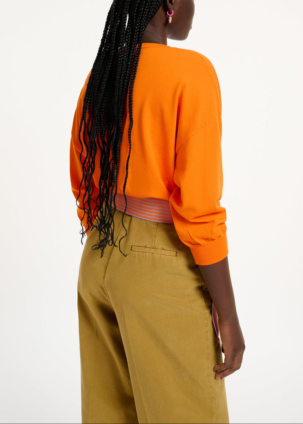 Orange knitted sweater with fitted waist RE—SSENTIEL | Essentiel second hand