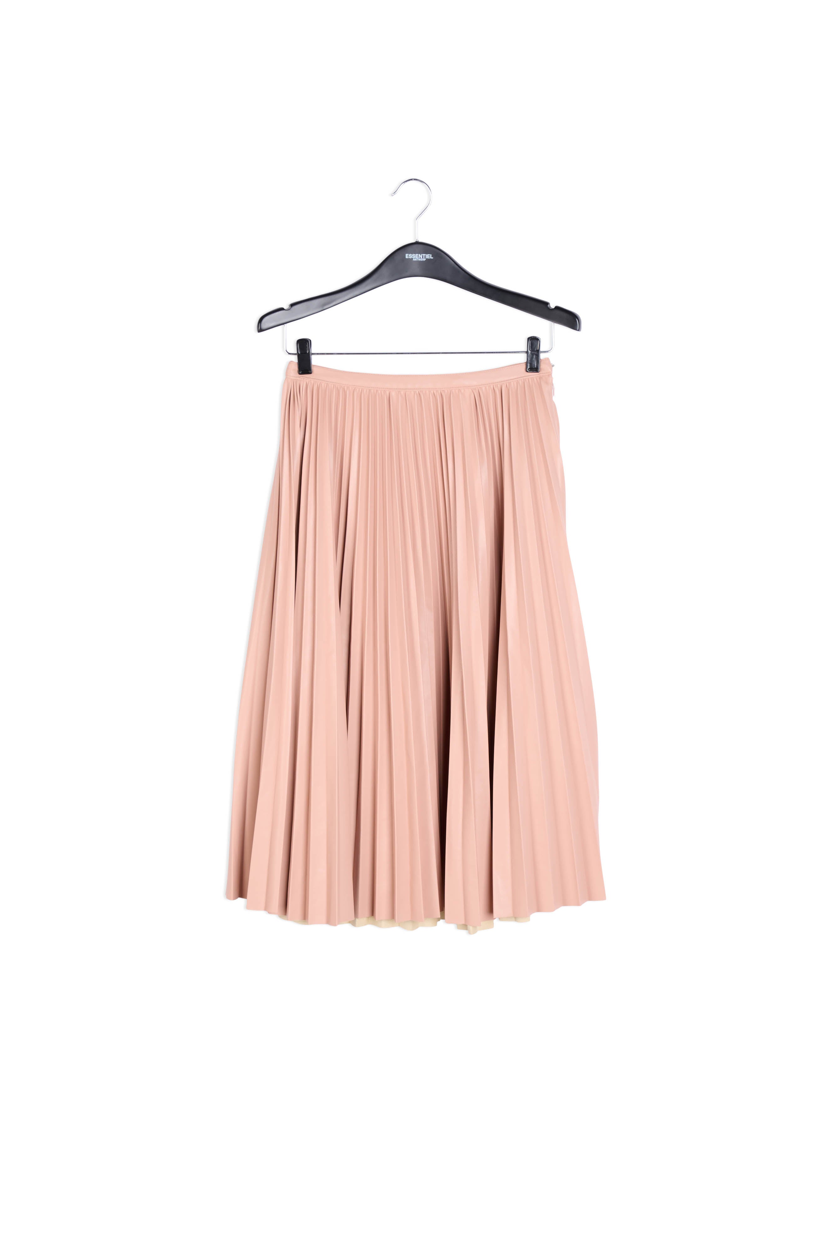 Pink faux leather plissé skirt RE—SSENTIEL | Essentiel second hand