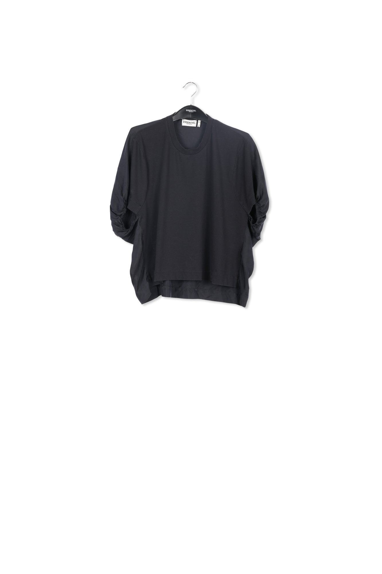 Black T-shirt with silk back panel RE—SSENTIEL | Essentiel second hand