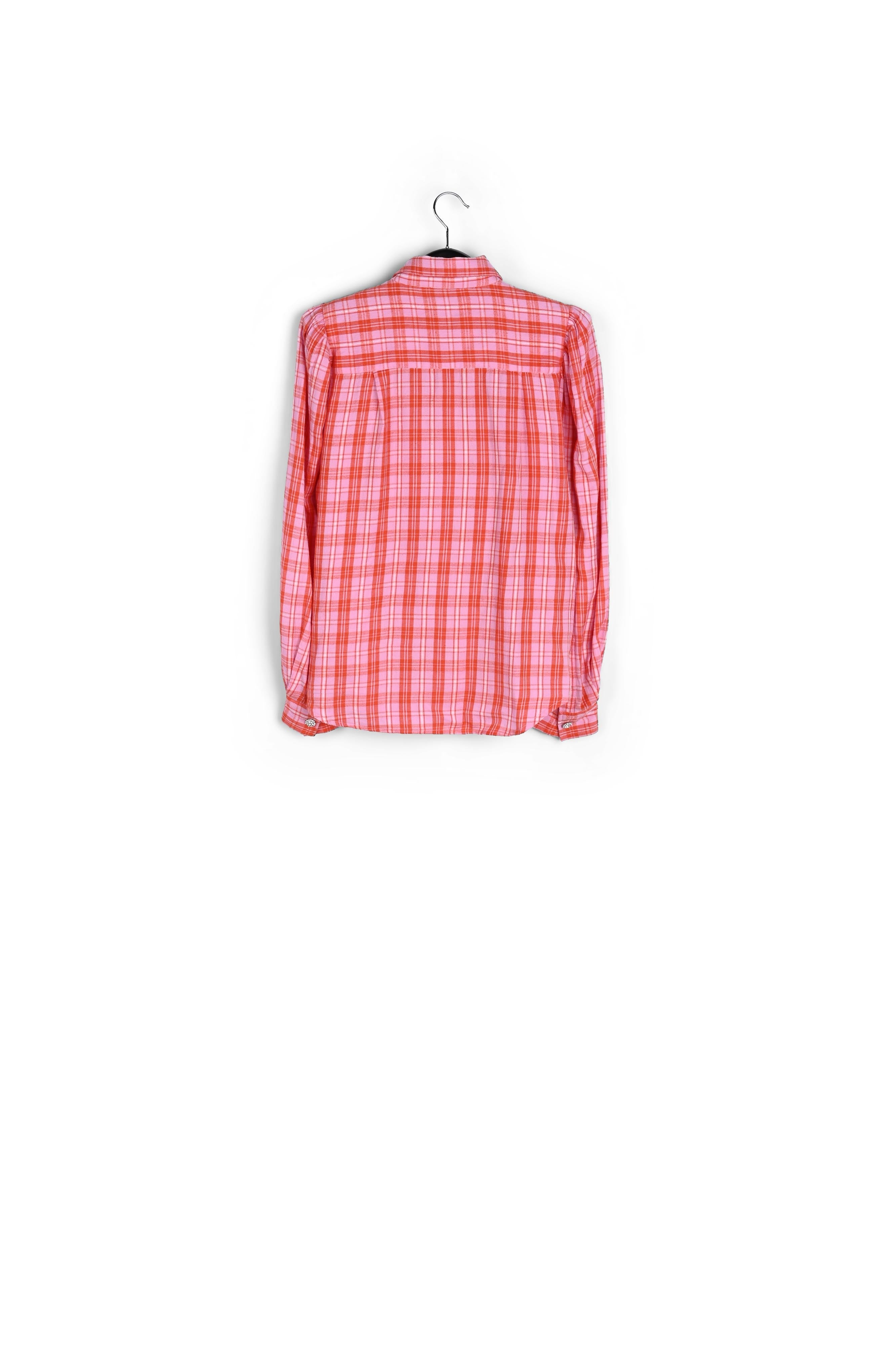Pink, red and off-white flannel shirt RE—SSENTIEL | Essentiel second hand
