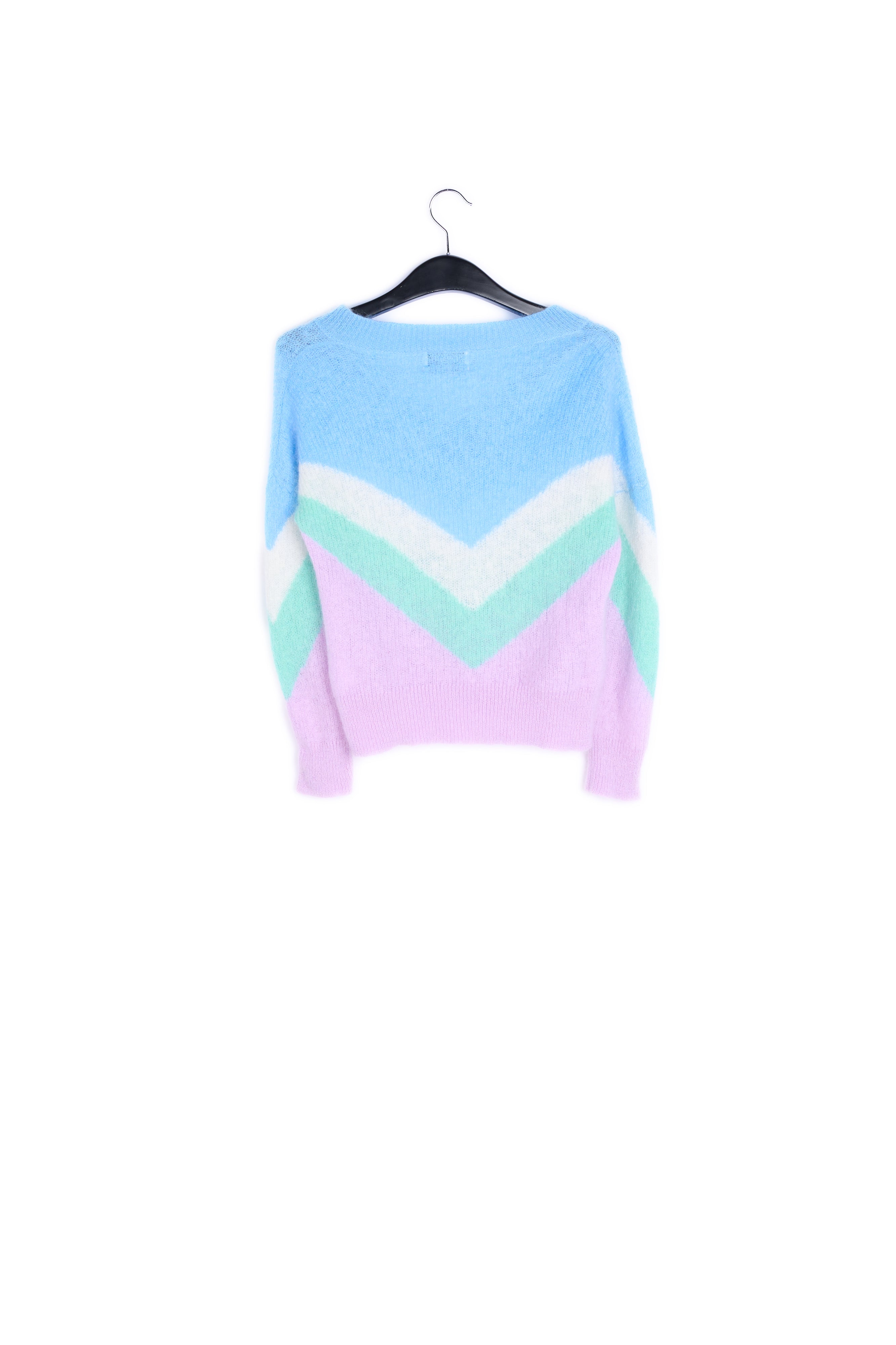 Blue, white and purple v pattern sweater RE—SSENTIEL | Essentiel second hand