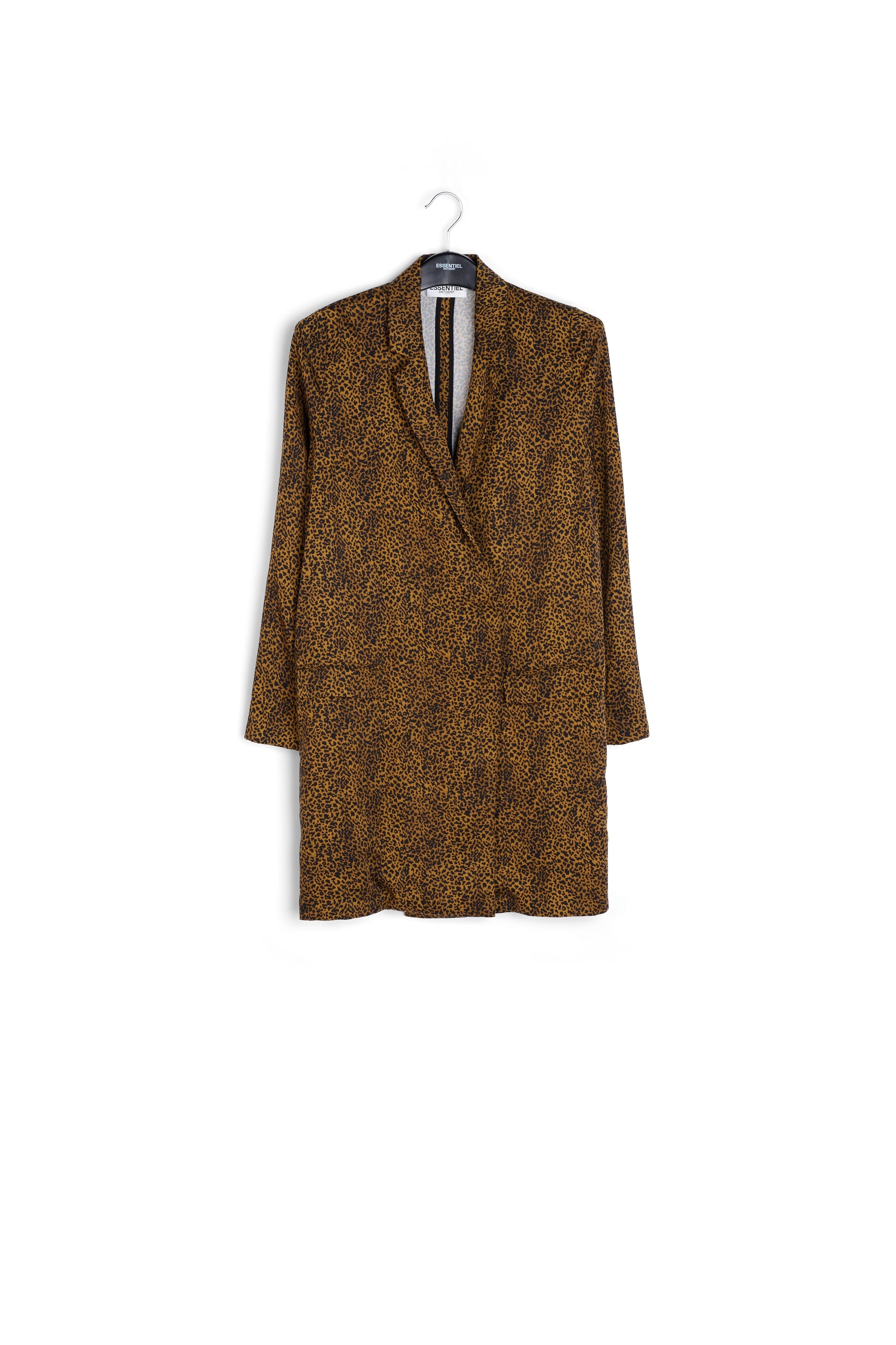 Double-breasted mini-jurk met luipaardprint RE—SSENTIEL | Essentiel second hand