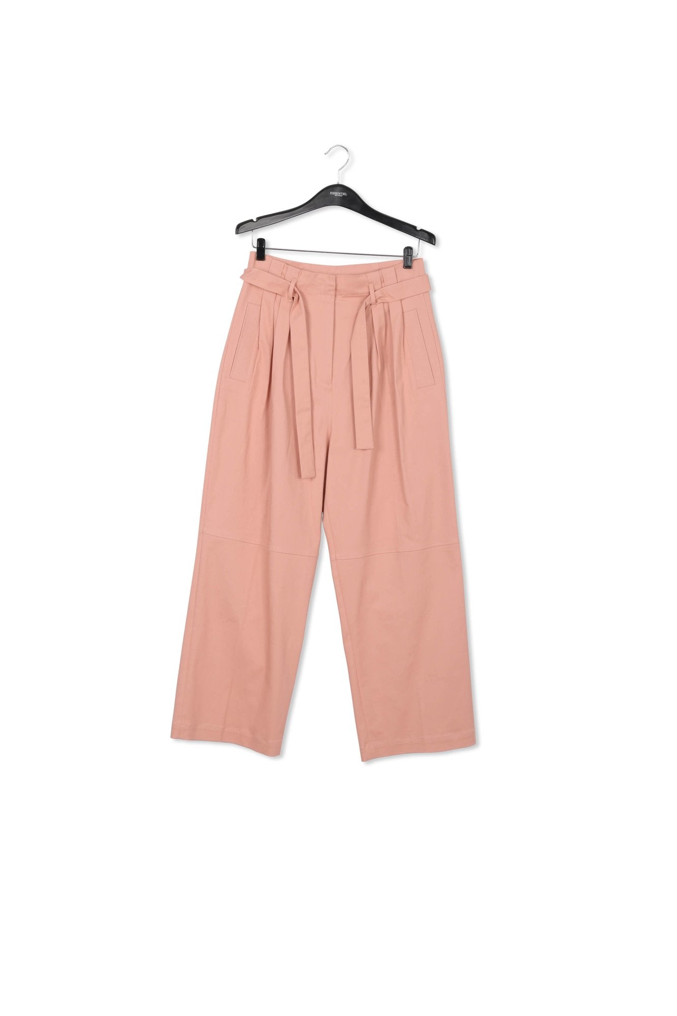 Pink belted straight-leg pants RE—SSENTIEL | Essentiel second hand
