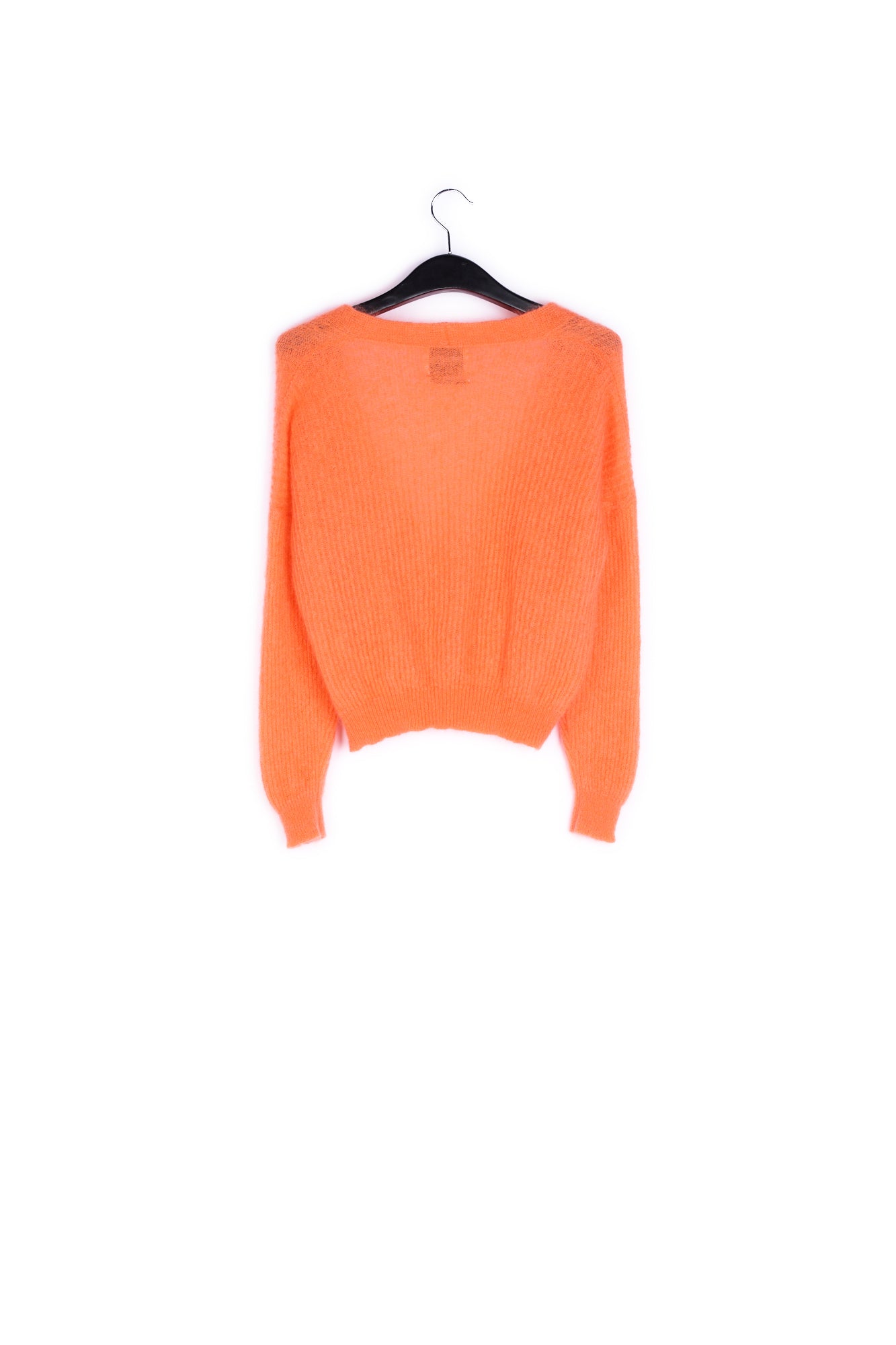 Orange ribbed knit cardigan with mohair RE—SSENTIEL | Essentiel second hand