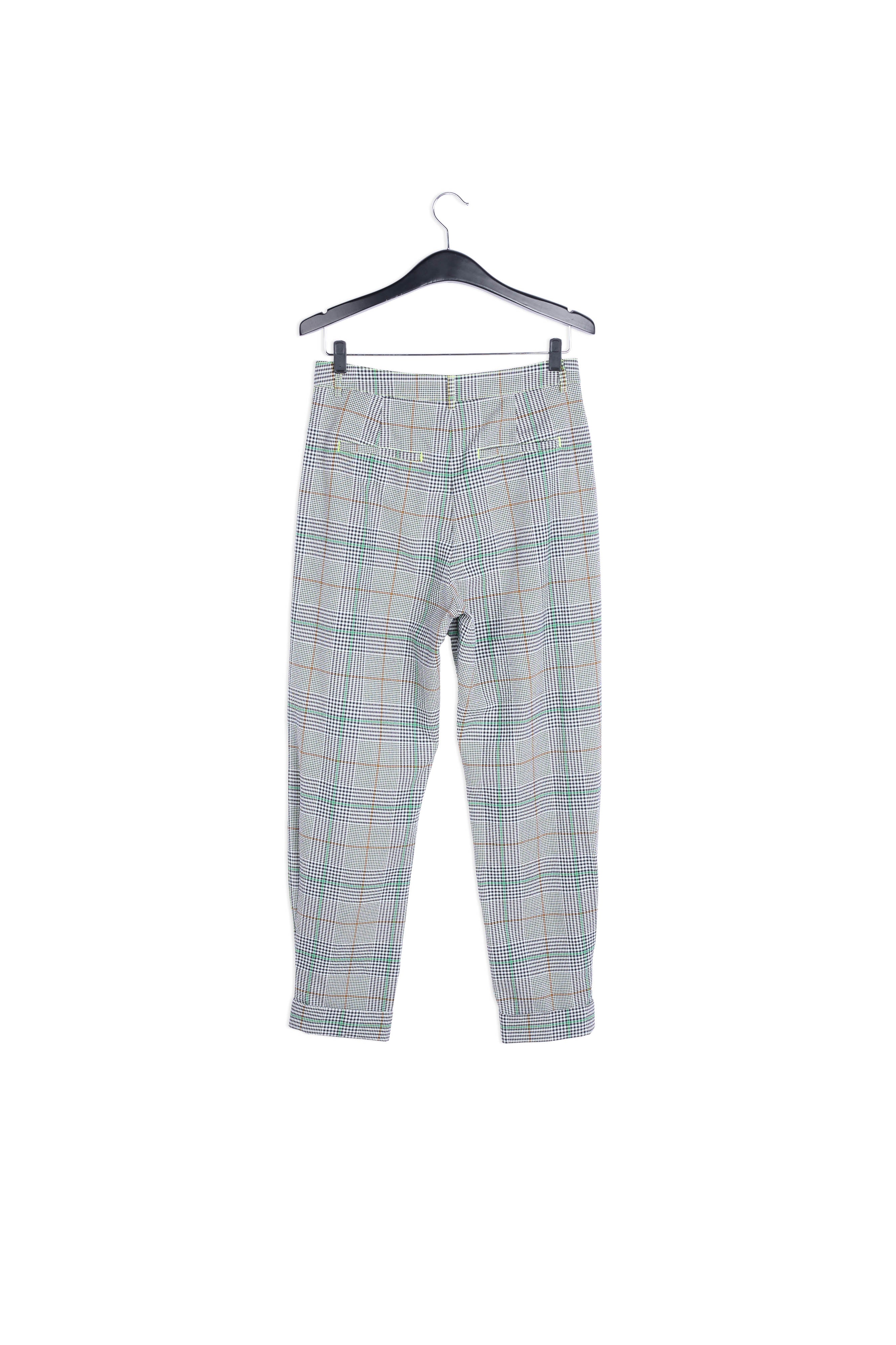 Off-white plaid high-rise pants RE—SSENTIEL | Essentiel second hand