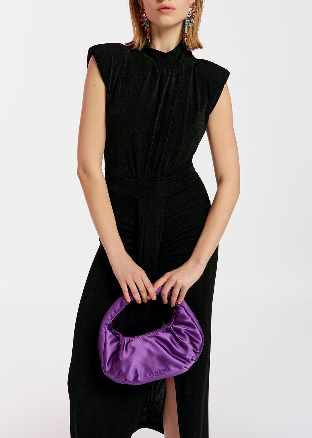 Robe midi en jersey noir RE—SSENTIEL | Essentiel second hand