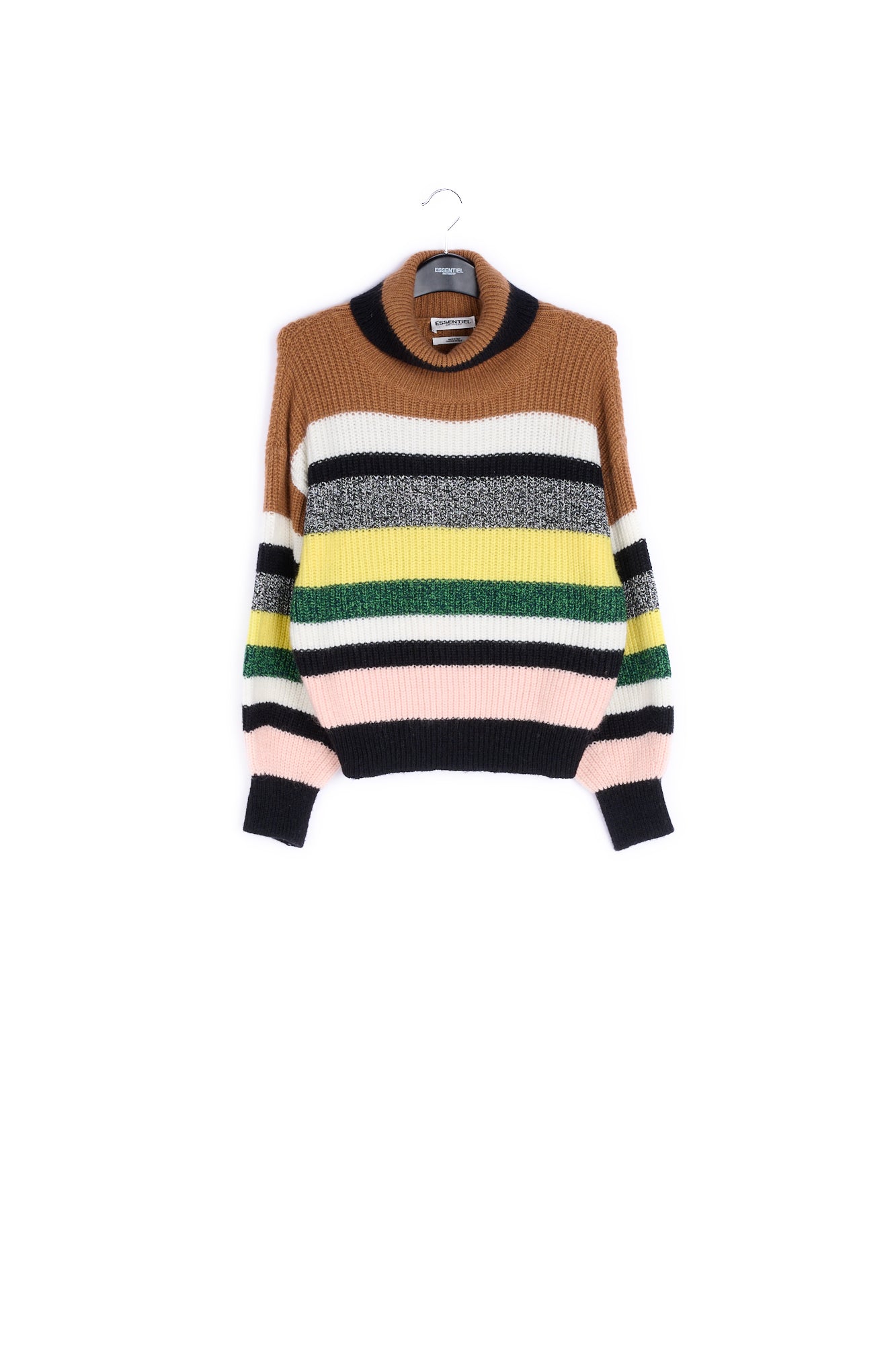 Striped wool-blend turtleneck sweater RE—SSENTIEL | Essentiel second hand