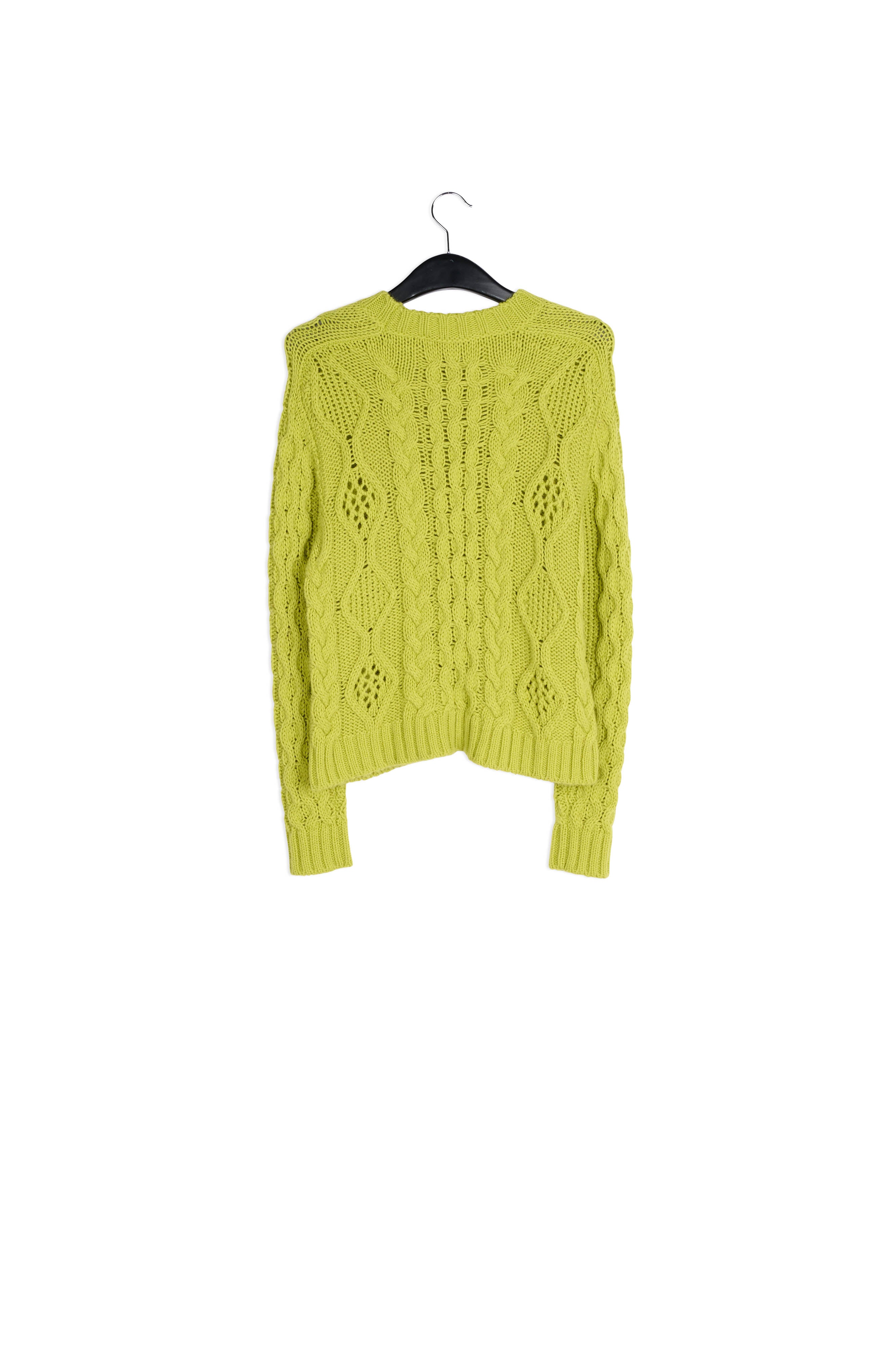 Lime green cable-knit wool-blend sweater RE—SSENTIEL | Essentiel second hand