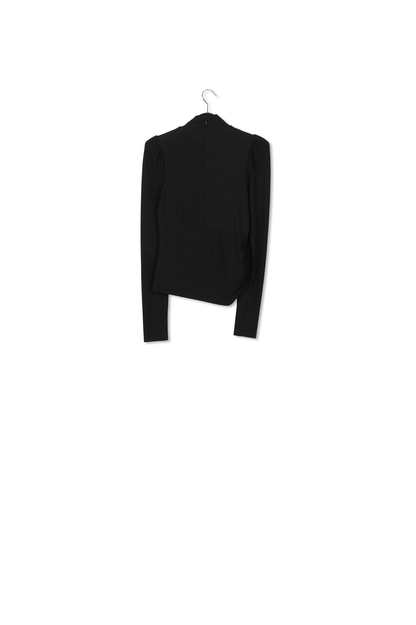 Black lurex ruched turtleneck top RE—SSENTIEL | Essentiel second hand