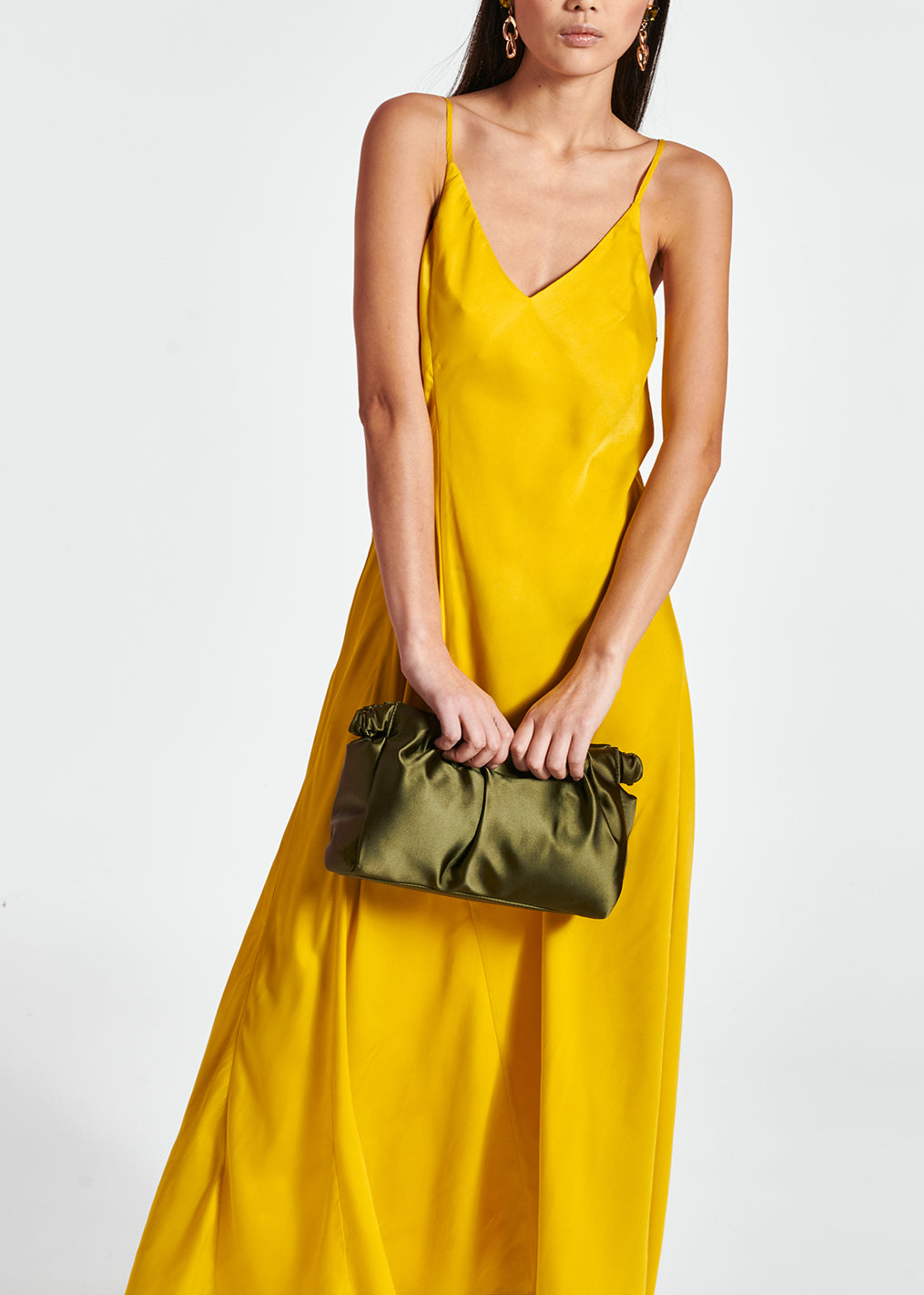 Yellow maxi-length slip dress RE—SSENTIEL | Essentiel second hand