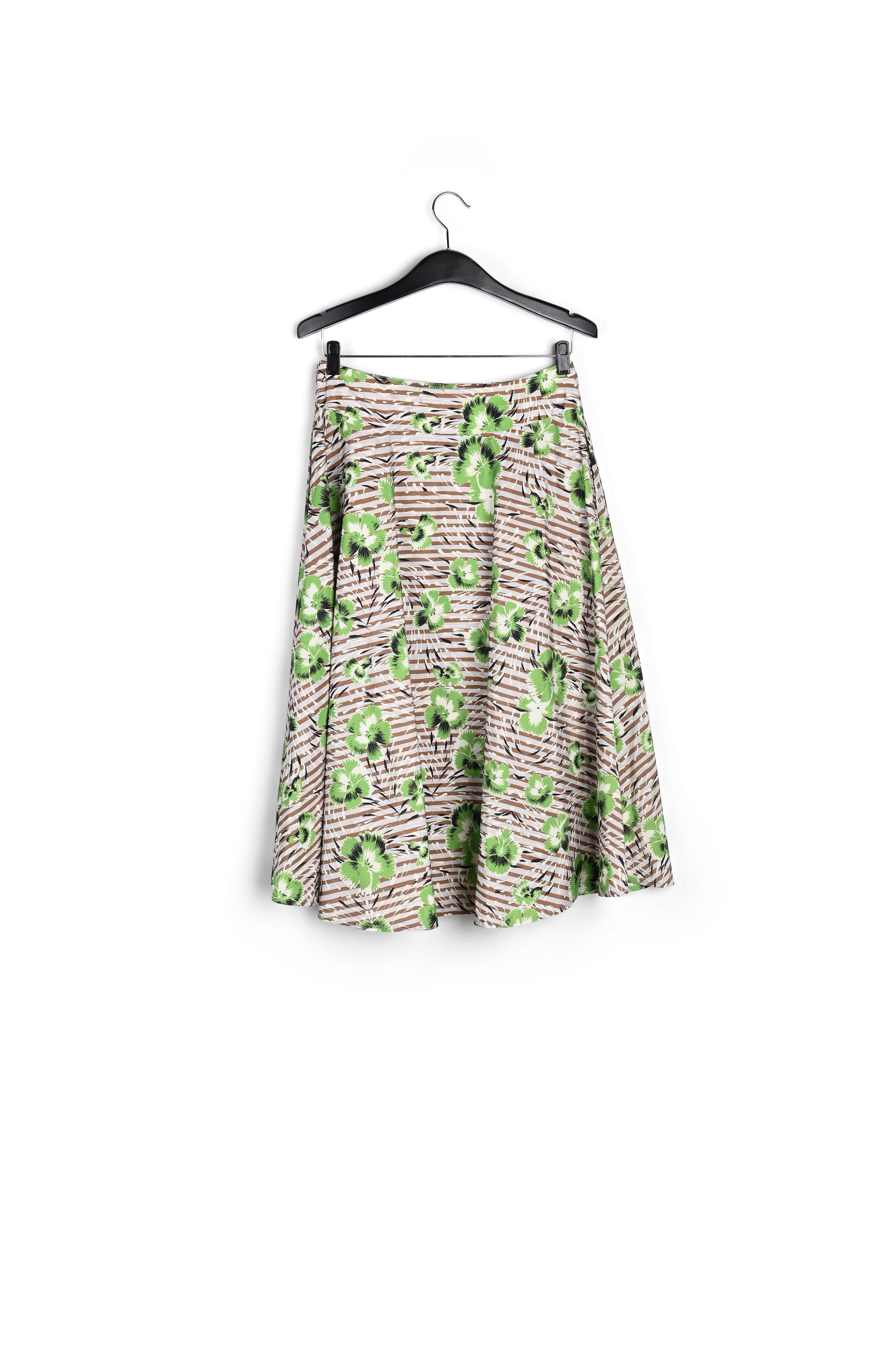 Stripe and red floral print A-line skirt RE—SSENTIEL | Essentiel second hand