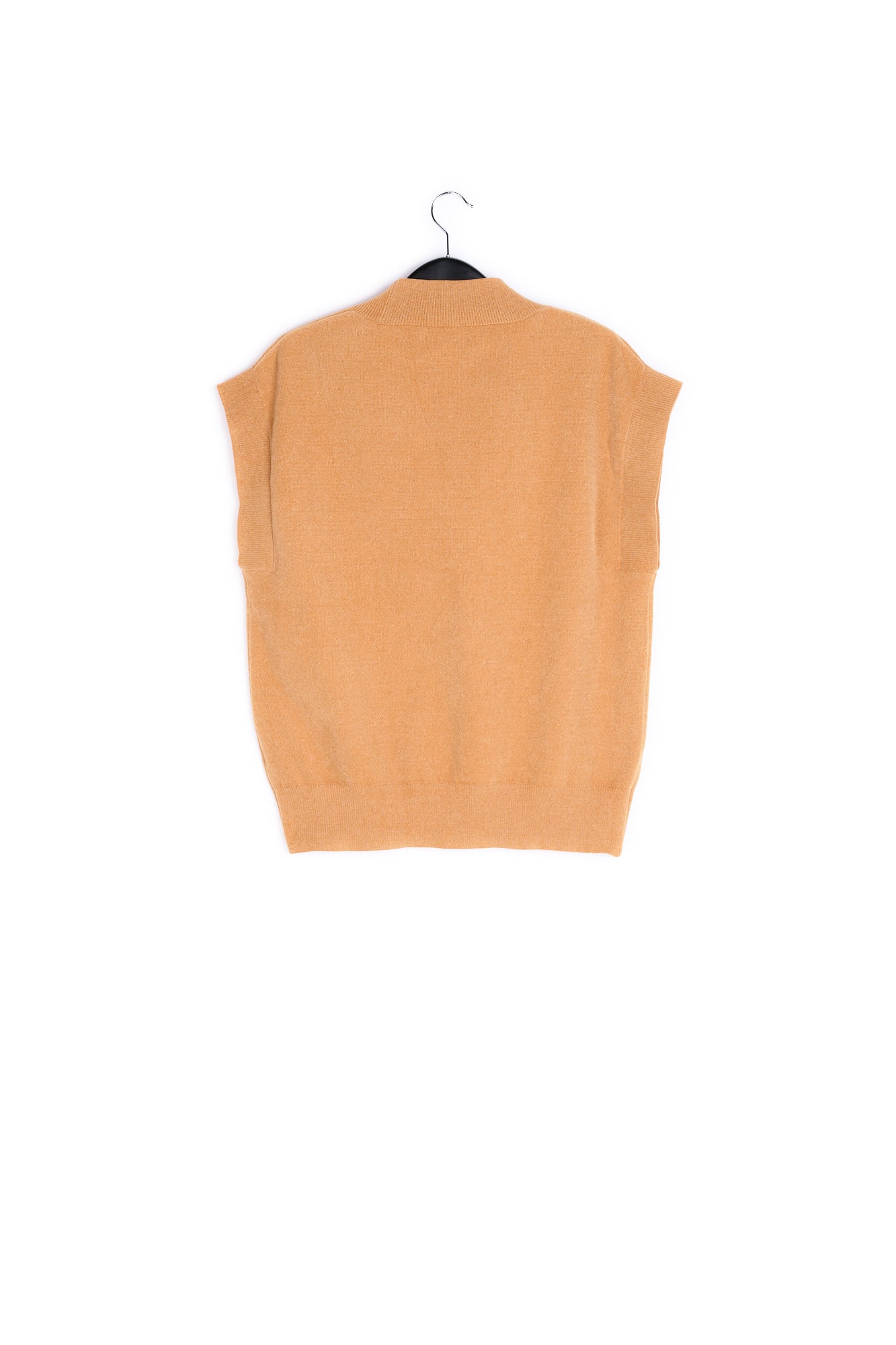 Camel sleeveless knitted vest RE—SSENTIEL | Essentiel second hand