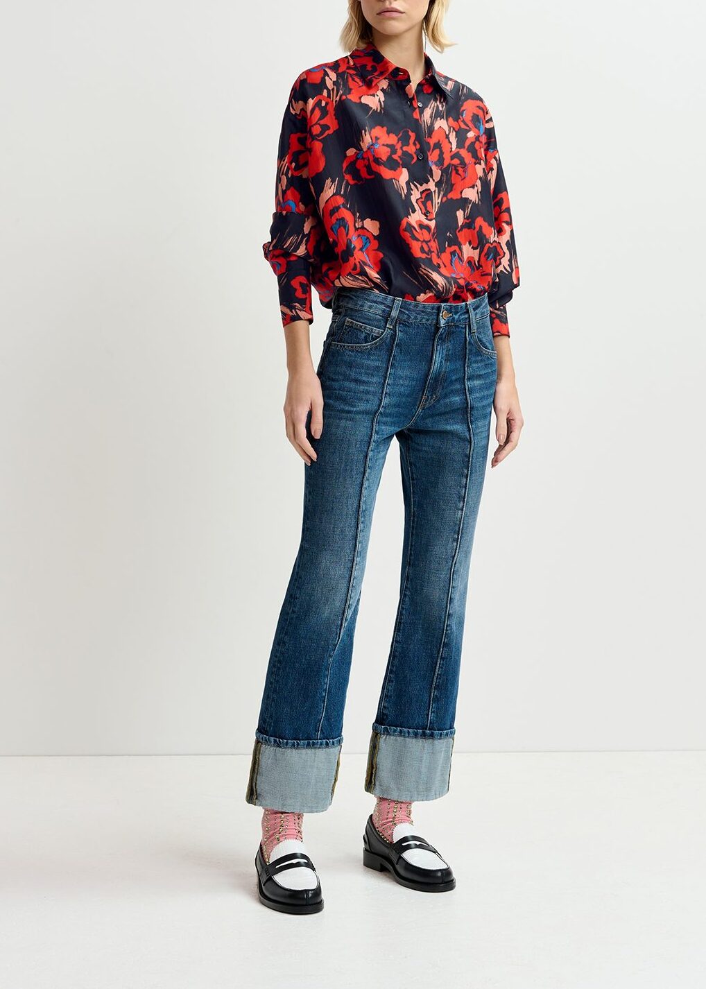 Jean kick flare bleu à  revers RE—SSENTIEL | Essentiel second hand