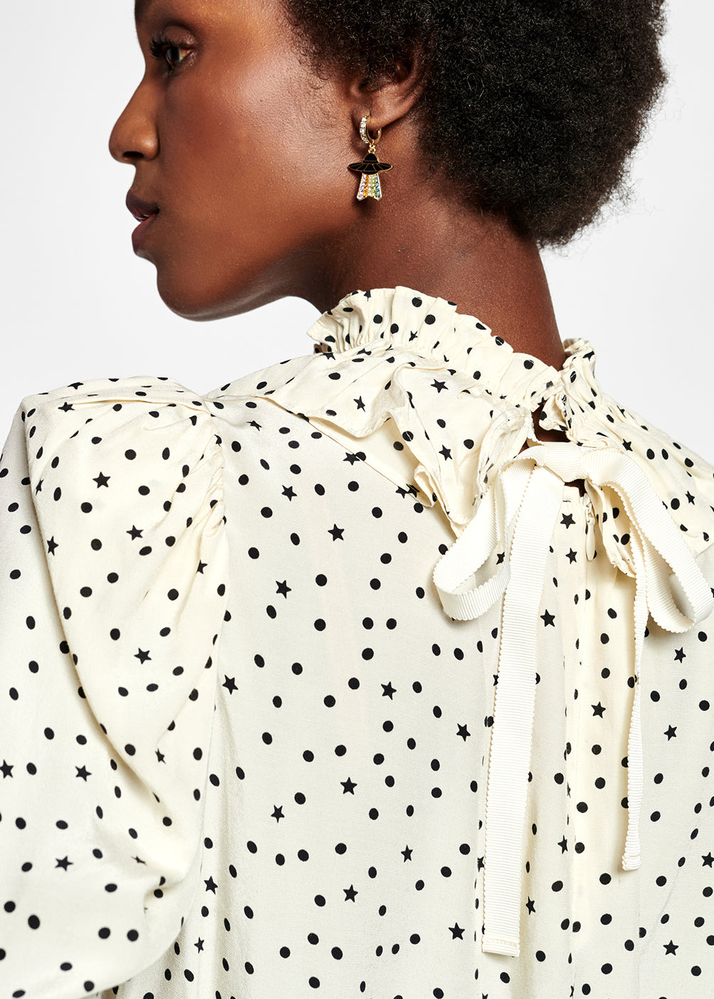 Off-white polka dot top RE—SSENTIEL | Essentiel second hand