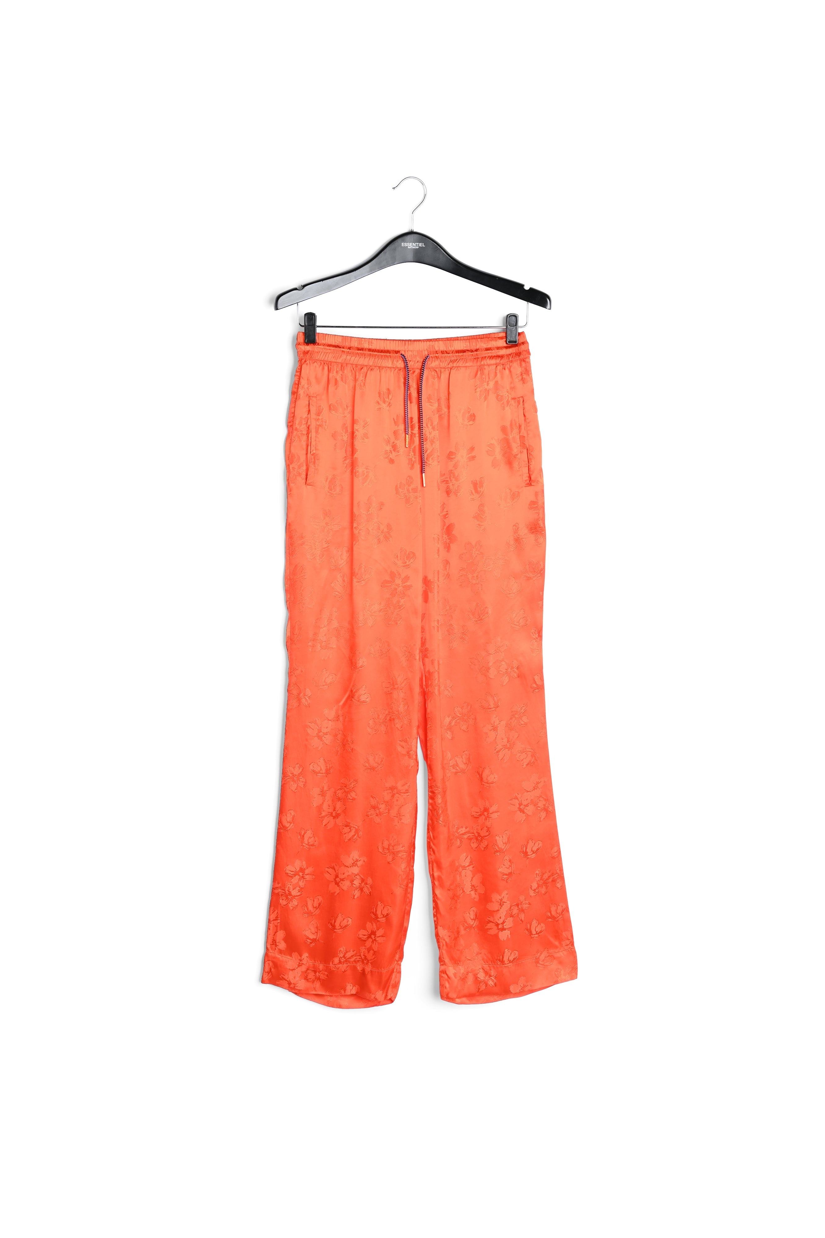 Orange floral-print jacquard track pants RE—SSENTIEL | Essentiel second hand