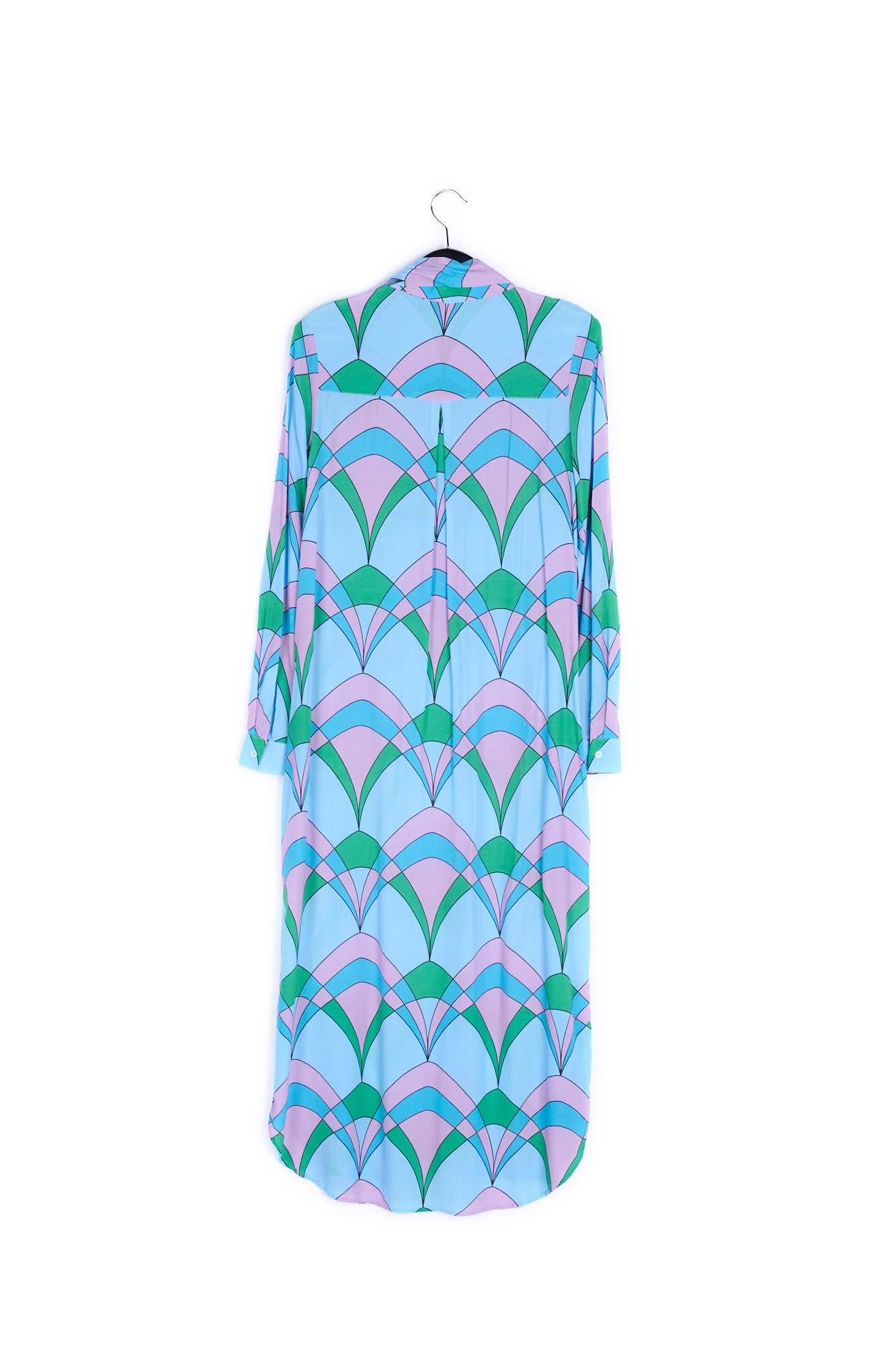 Light blue graphic print shirt dress RE—SSENTIEL | Essentiel second hand