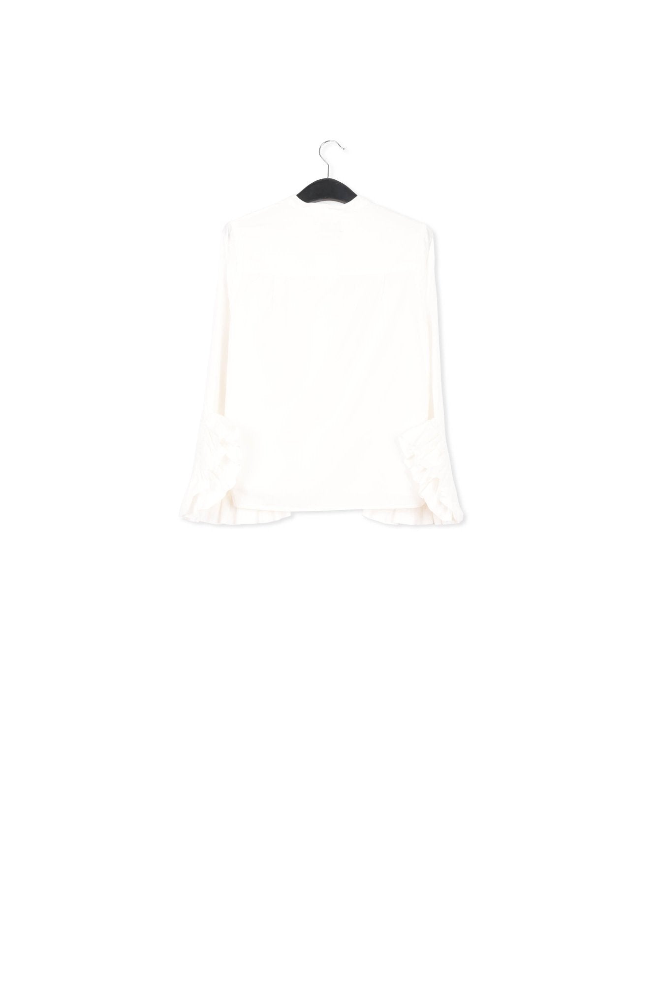 Gebroken wit katoenen overhemd met volantmouwen RE—SSENTIEL | Essentiel second hand