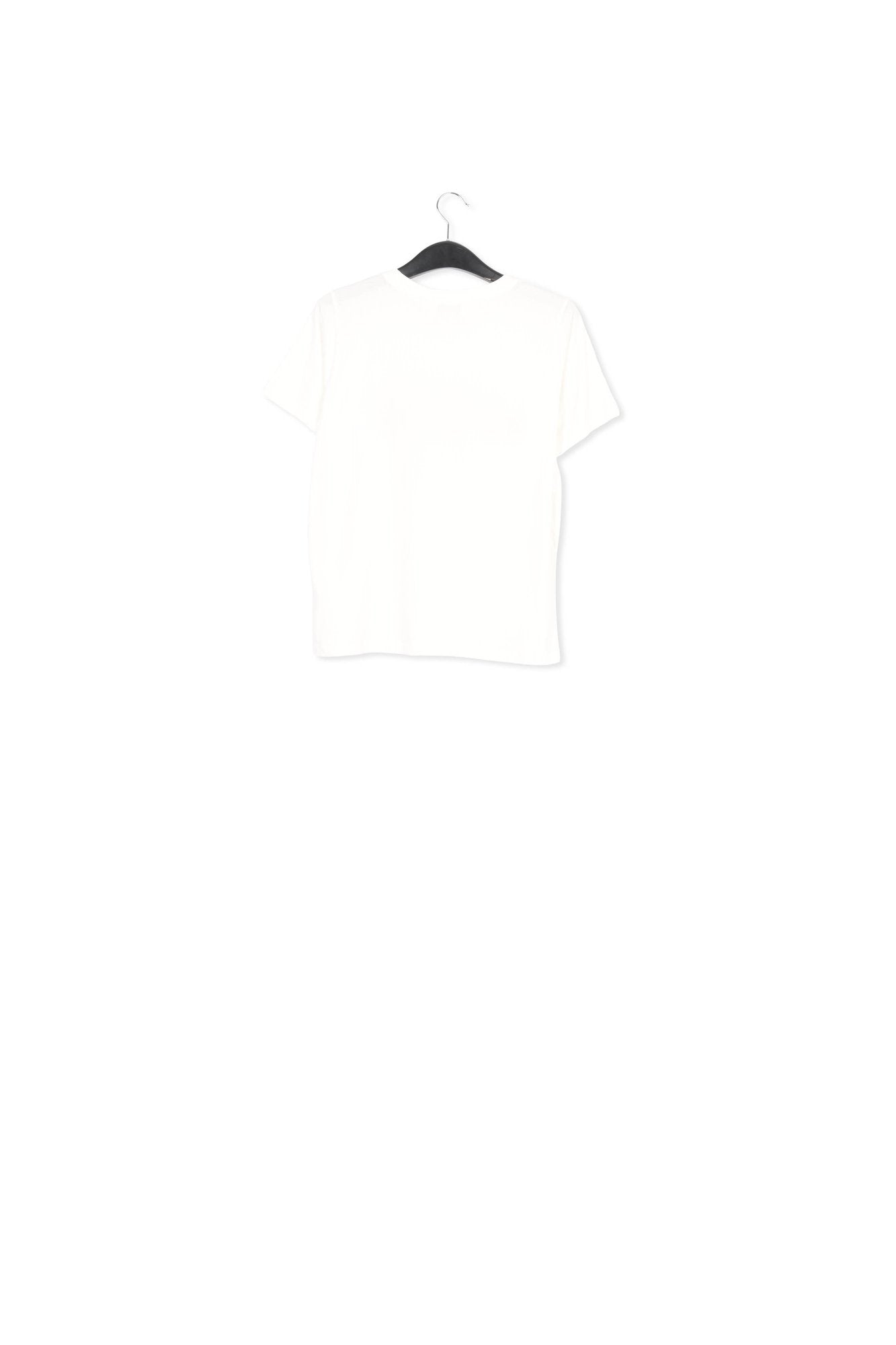 Off-white cotton-jersey t-shirt with varsity print and sequins RE—SSENTIEL | Essentiel second hand