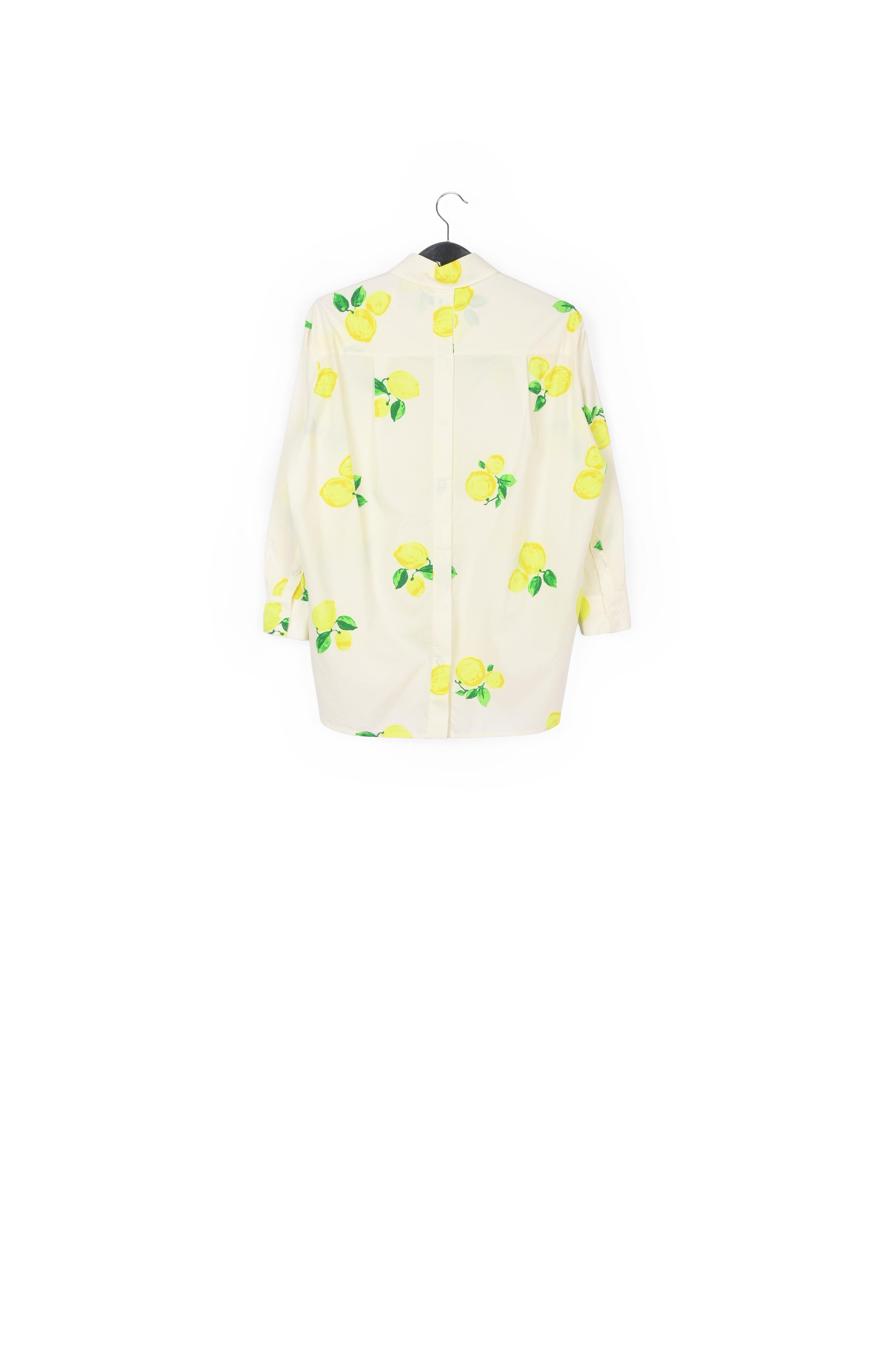 White cotton shirt with lemon print RE—SSENTIEL | Essentiel second hand