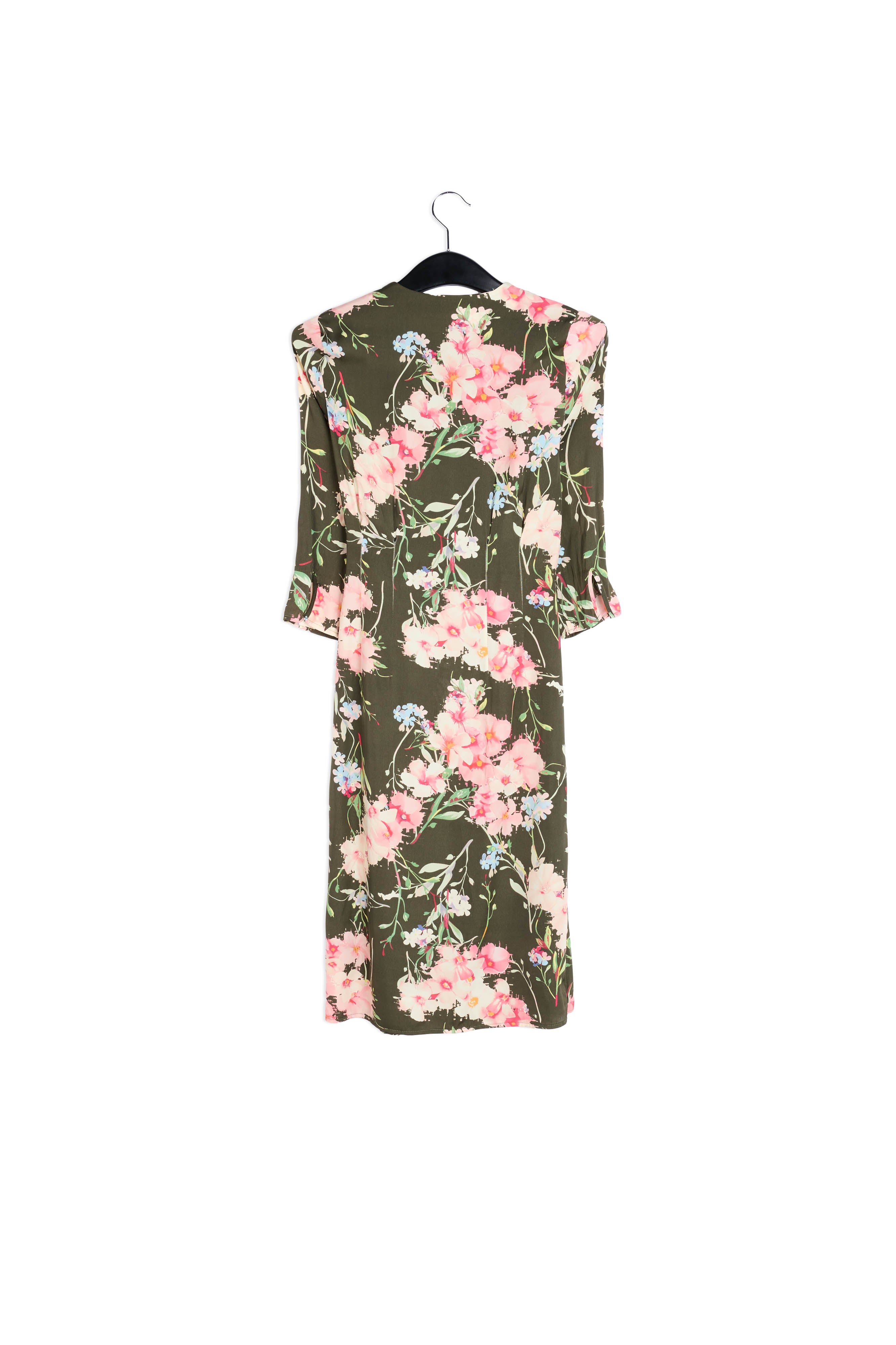 Khaki floral wrap dress RE—SSENTIEL | Essentiel second hand