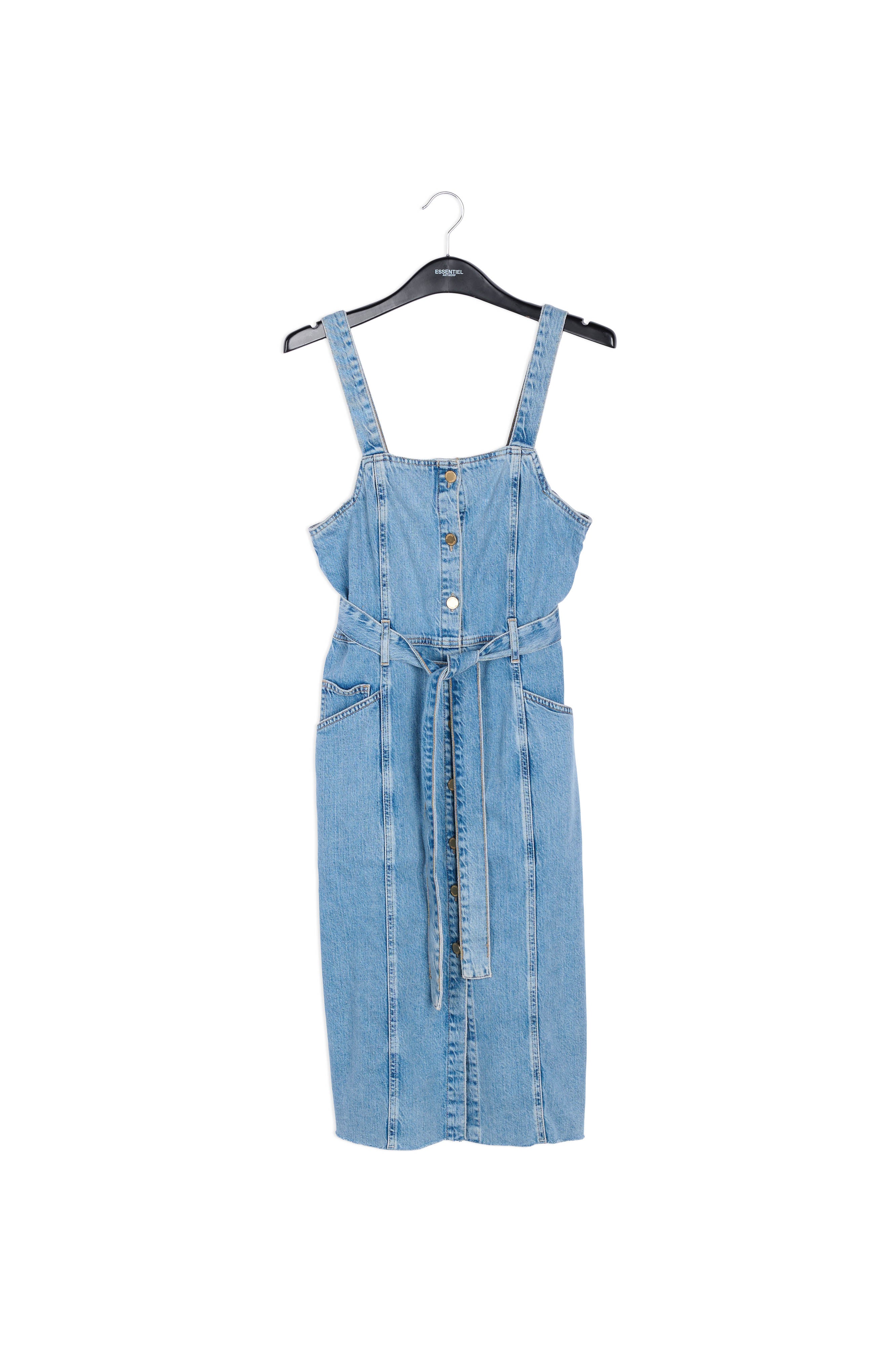 Mini robe en jean bleu avec ceinture RE—SSENTIEL | Essentiel second hand