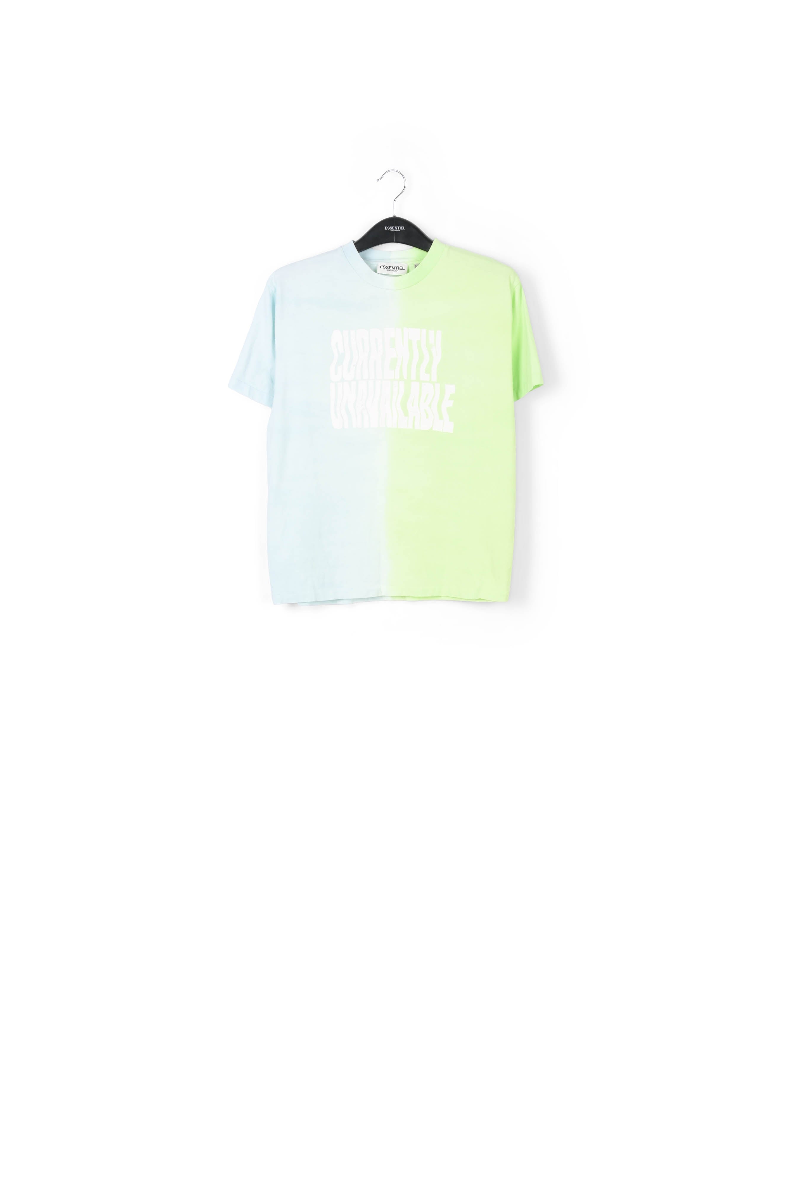 Light blue and light green tie-dyed cotton-jersey t-shirt RE—SSENTIEL | Essentiel second hand
