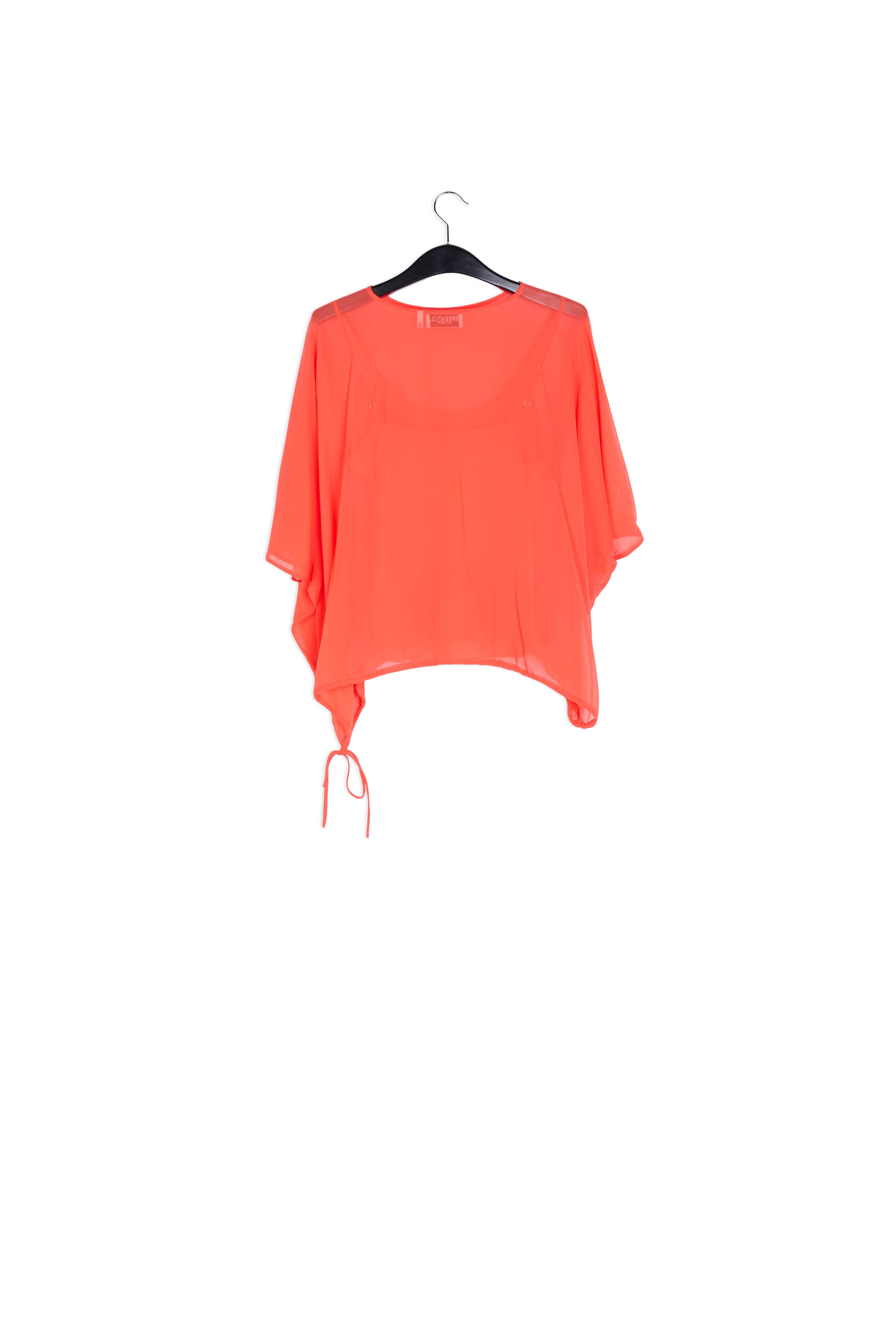 Red voluminous sheer top RE—SSENTIEL | Essentiel second hand