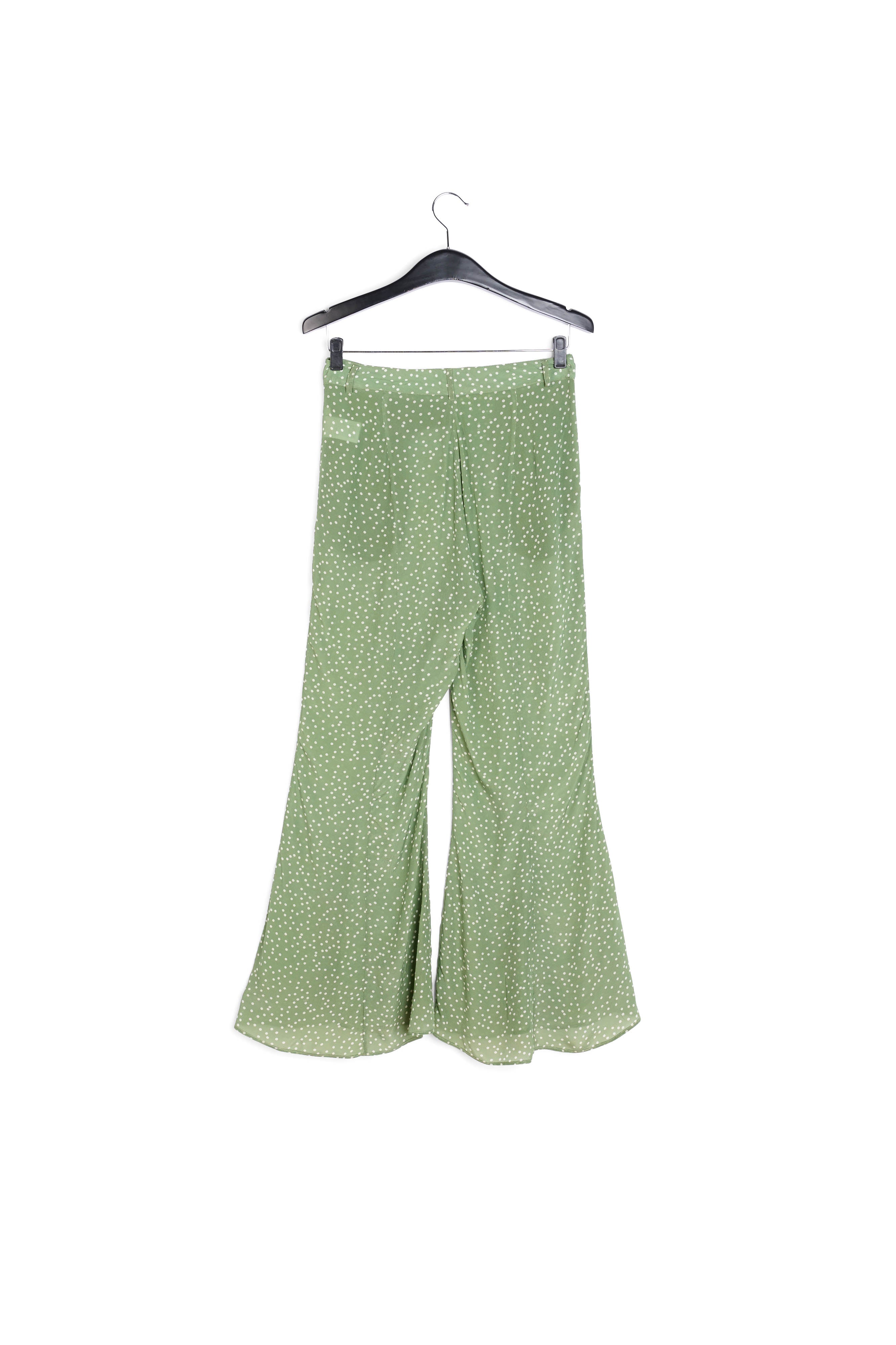 Green polka dot flared pants RE—SSENTIEL | Essentiel second hand