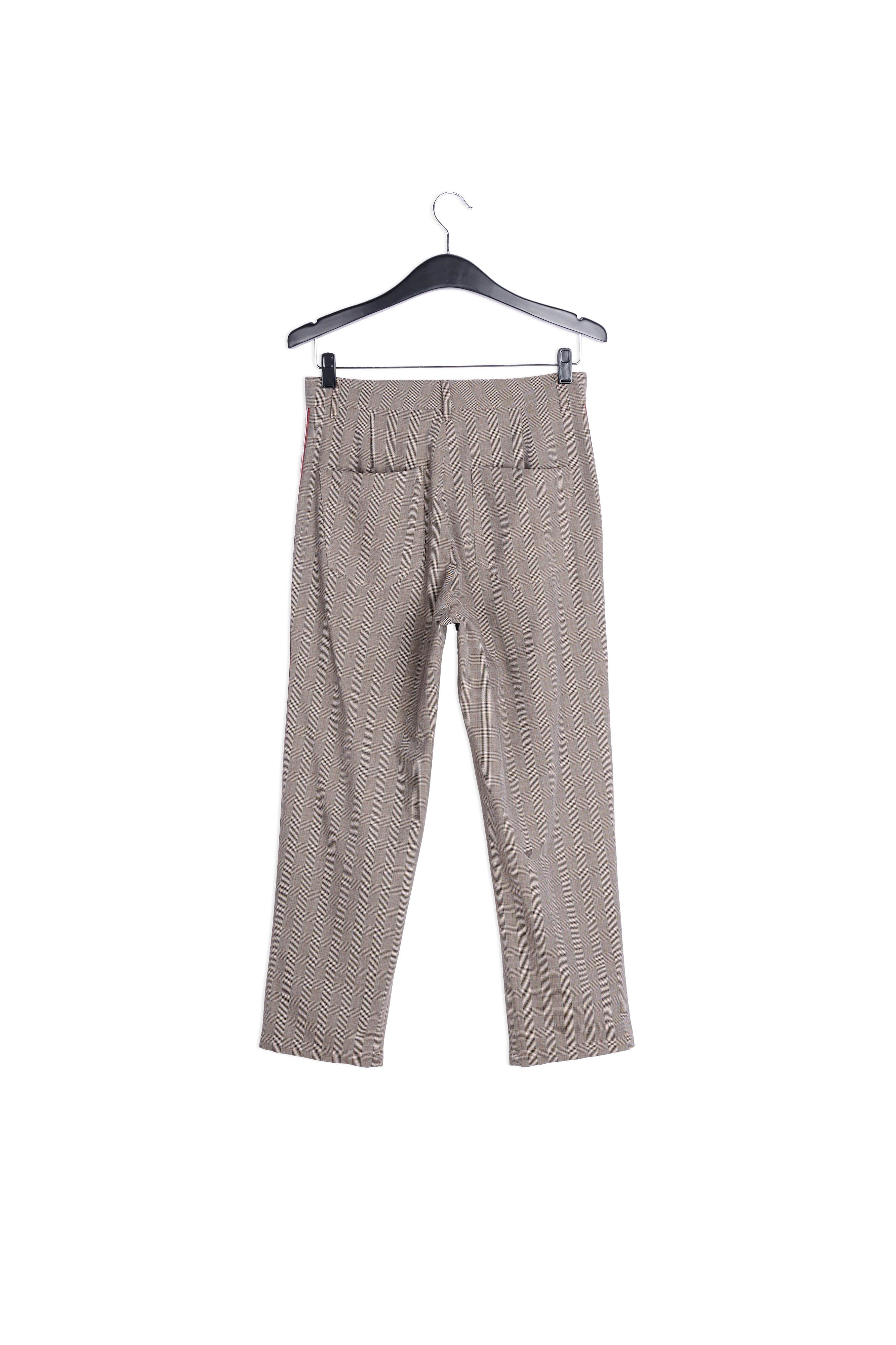 Pantalon gris clair à carreaux RE—SSENTIEL | Essentiel second hand