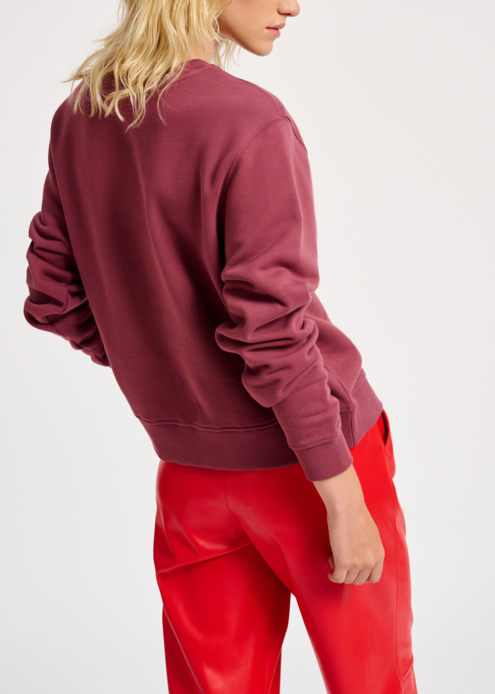 Sweat mauve en jersey de con bio avec logo RE—SSENTIEL | Essentiel second hand