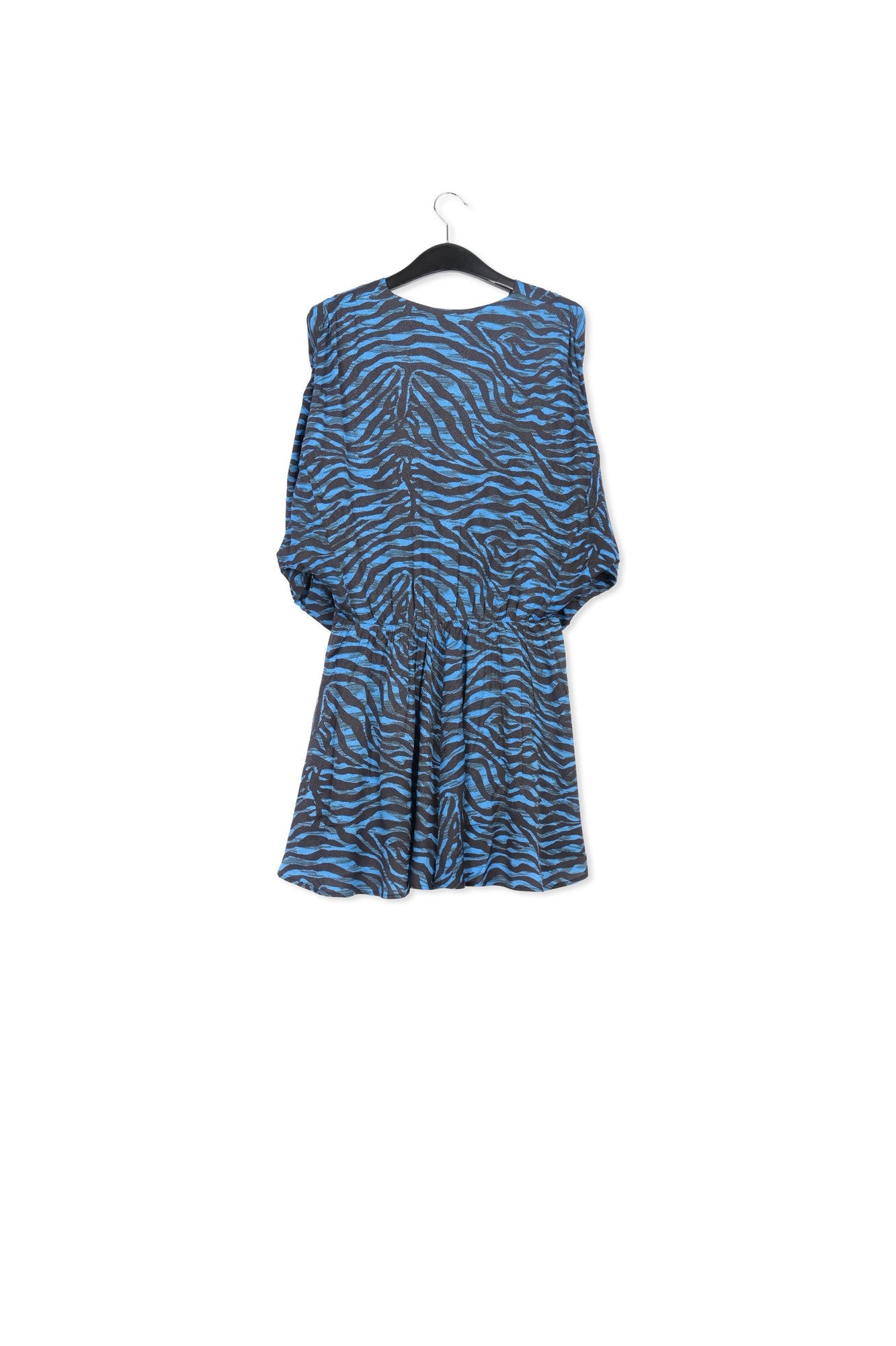 Turquoise and black zebra print mini dress RE—SSENTIEL | Essentiel second hand