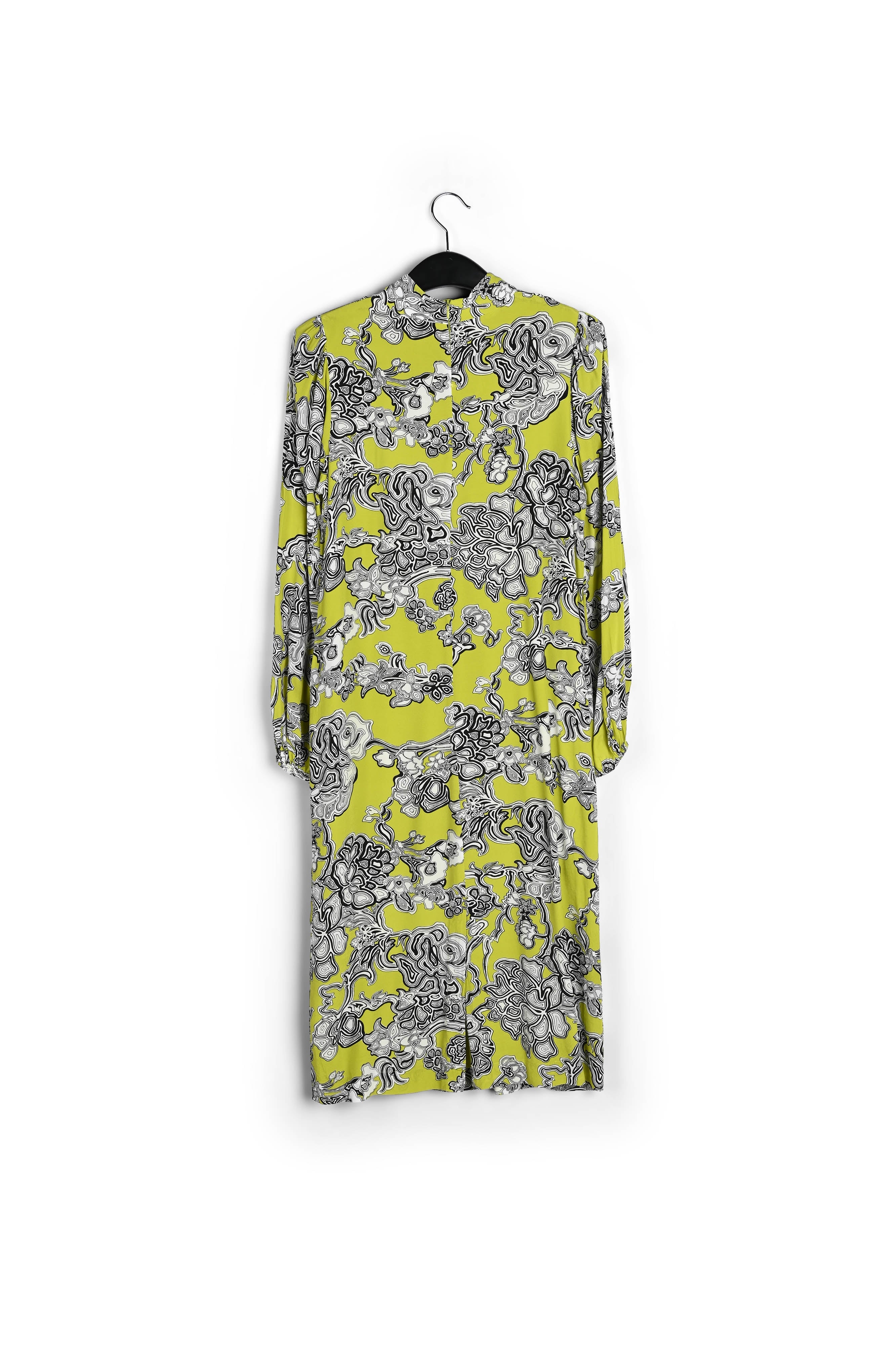 Lime green floral-print midi dress RE—SSENTIEL | Essentiel second hand
