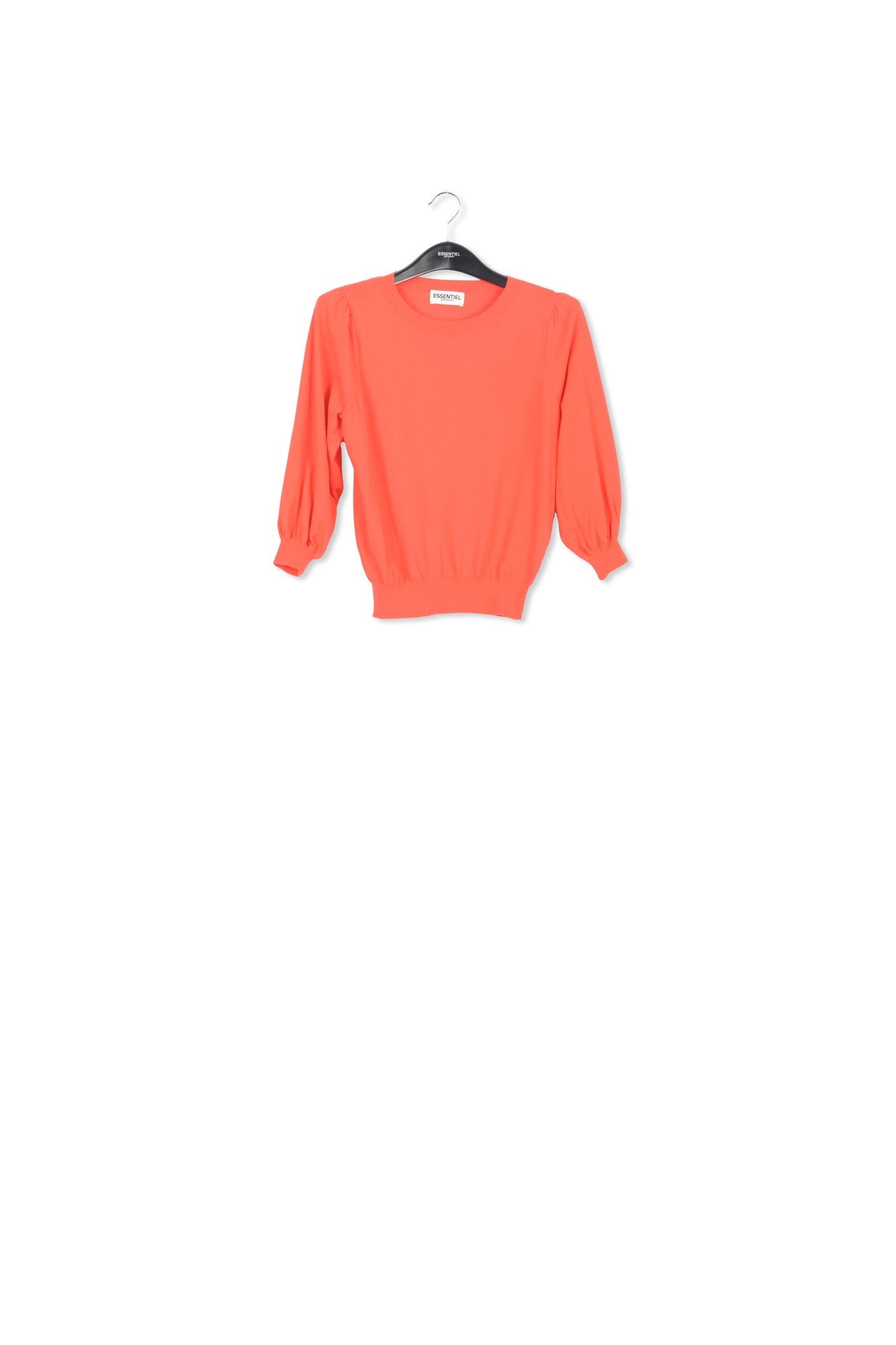 Red knit sweater with puffed shoulders RE—SSENTIEL | Essentiel second hand