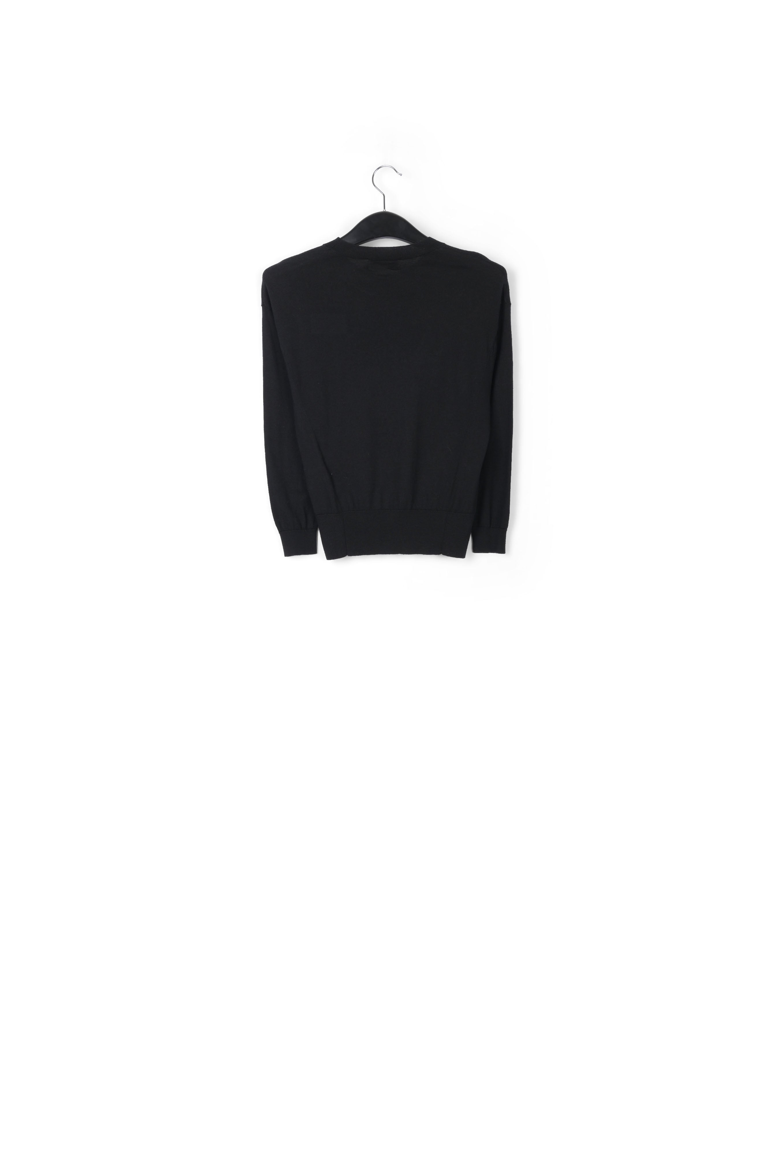 Zwarte trui van zijde en wolmix met geborduurde ’fury’-print RE—SSENTIEL | Essentiel second hand