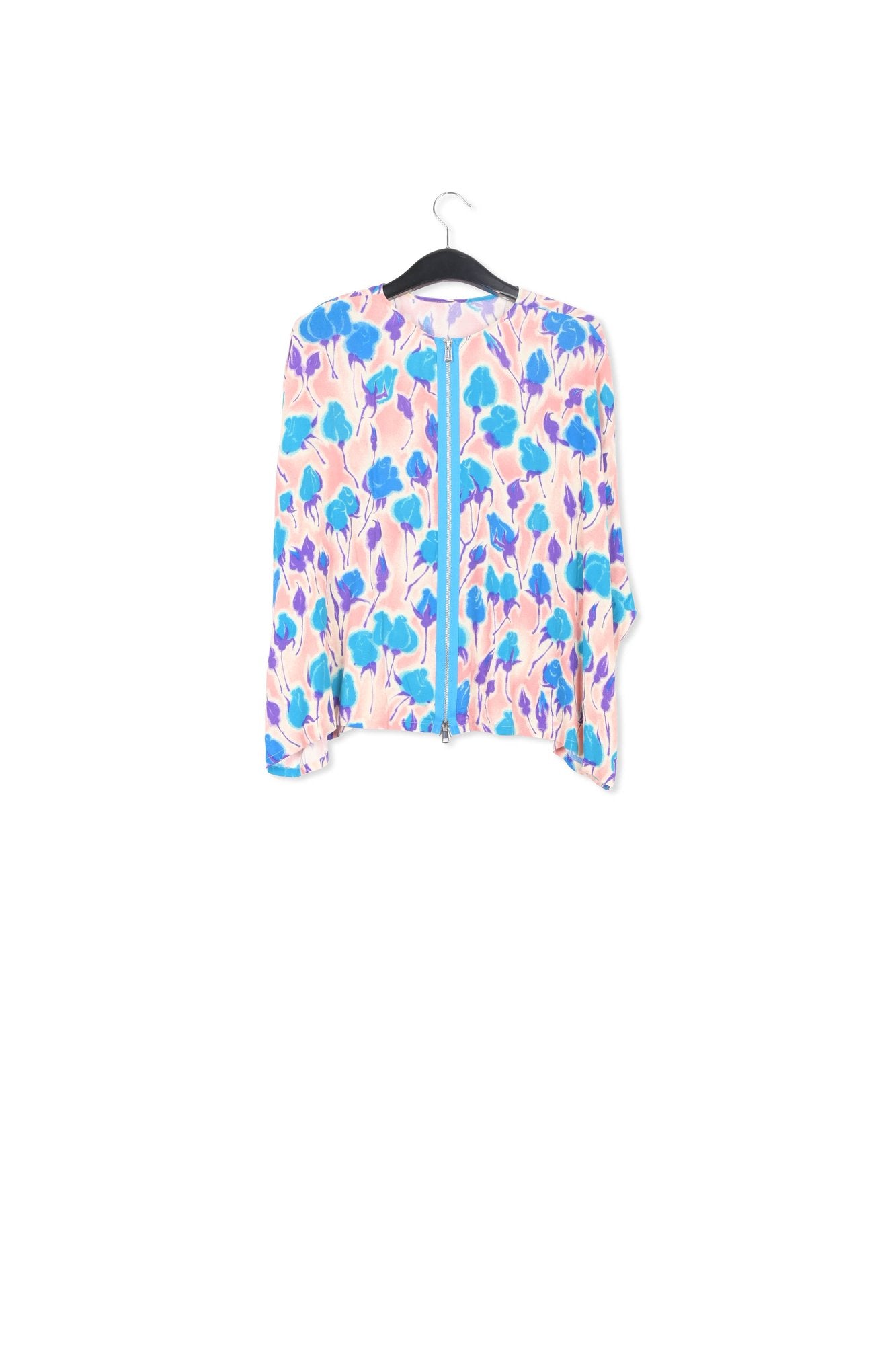 Oversized top met lichtroze, blauwe en paarse bloemenprint RE—SSENTIEL | Essentiel second hand