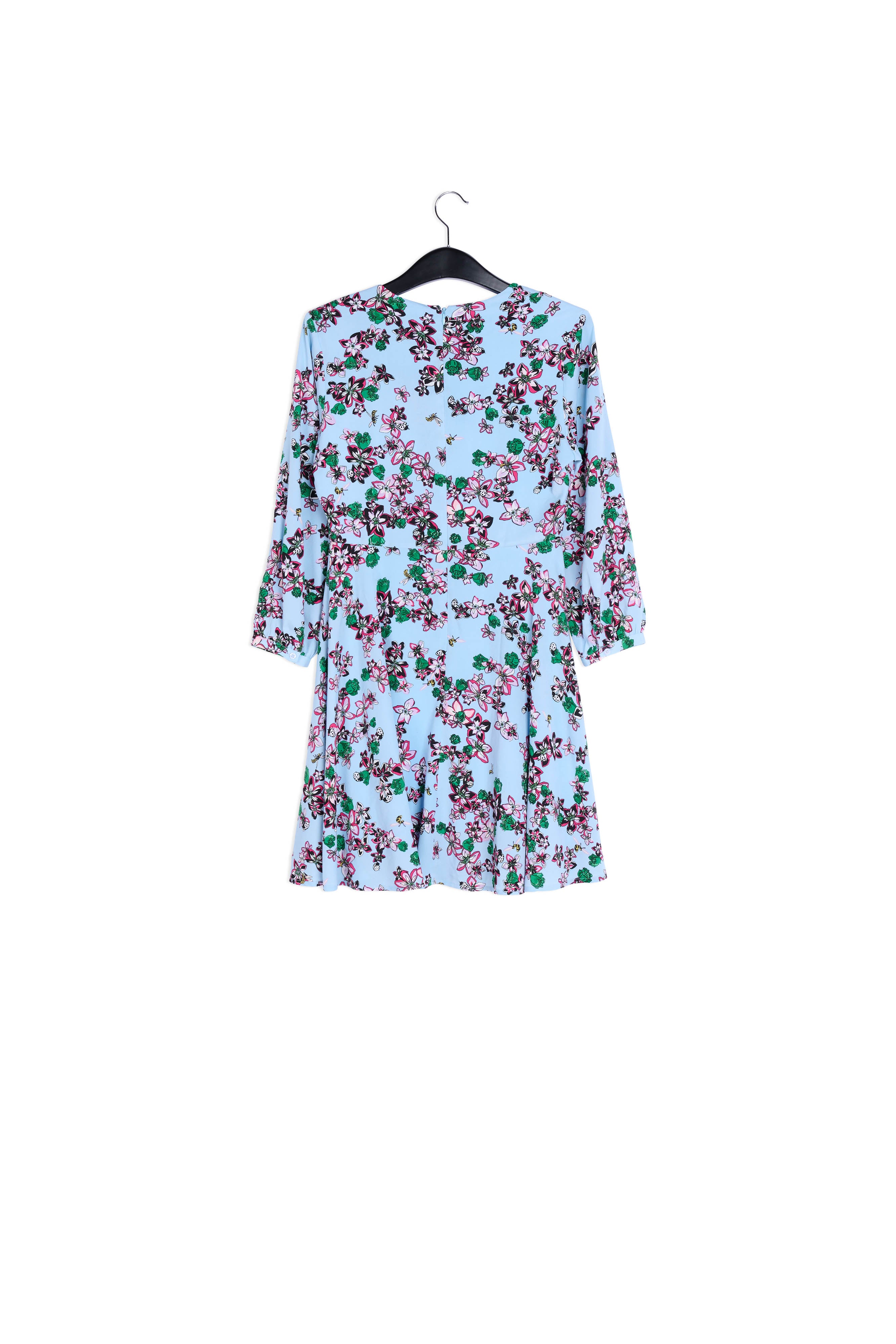 Light blue floral ruffle-sleeved top RE—SSENTIEL | Essentiel second hand