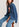 Donkerblauw geperforeerd oversized jeansvest Faume - seconde main