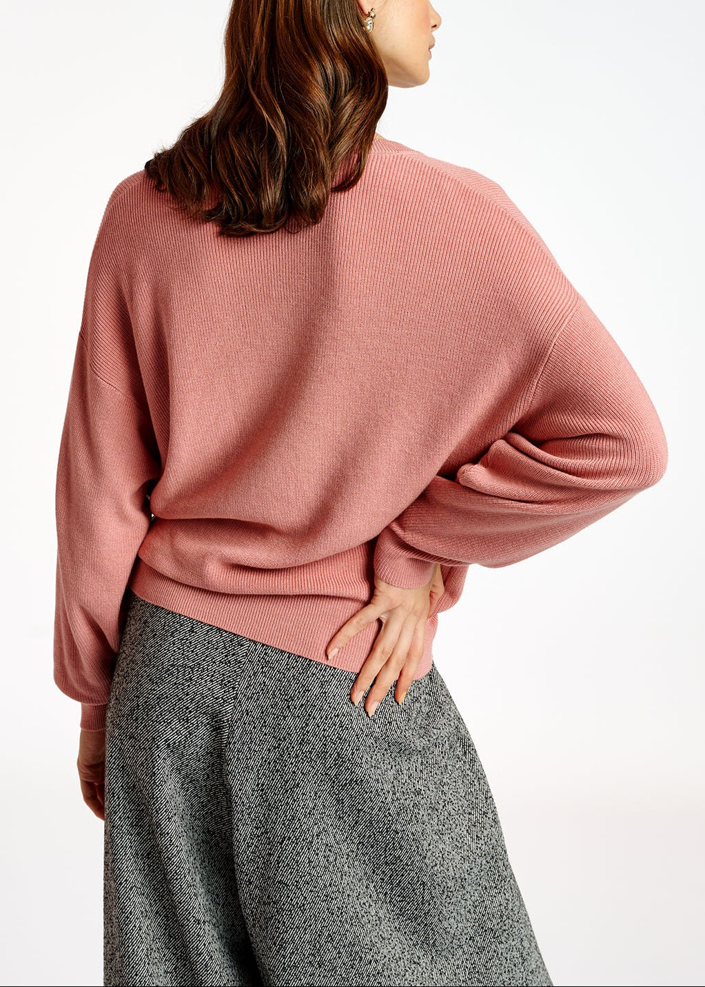 Pink oversized fine-knit sweater RE—SSENTIEL | Essentiel second hand