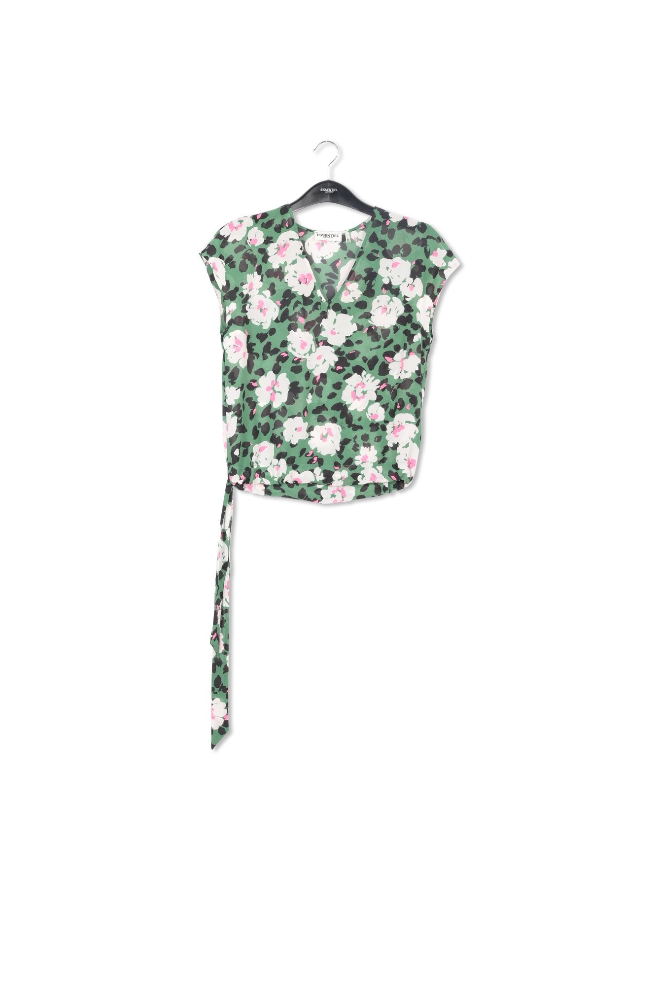 Groene top met bloemenprint RE—SSENTIEL | Essentiel second hand
